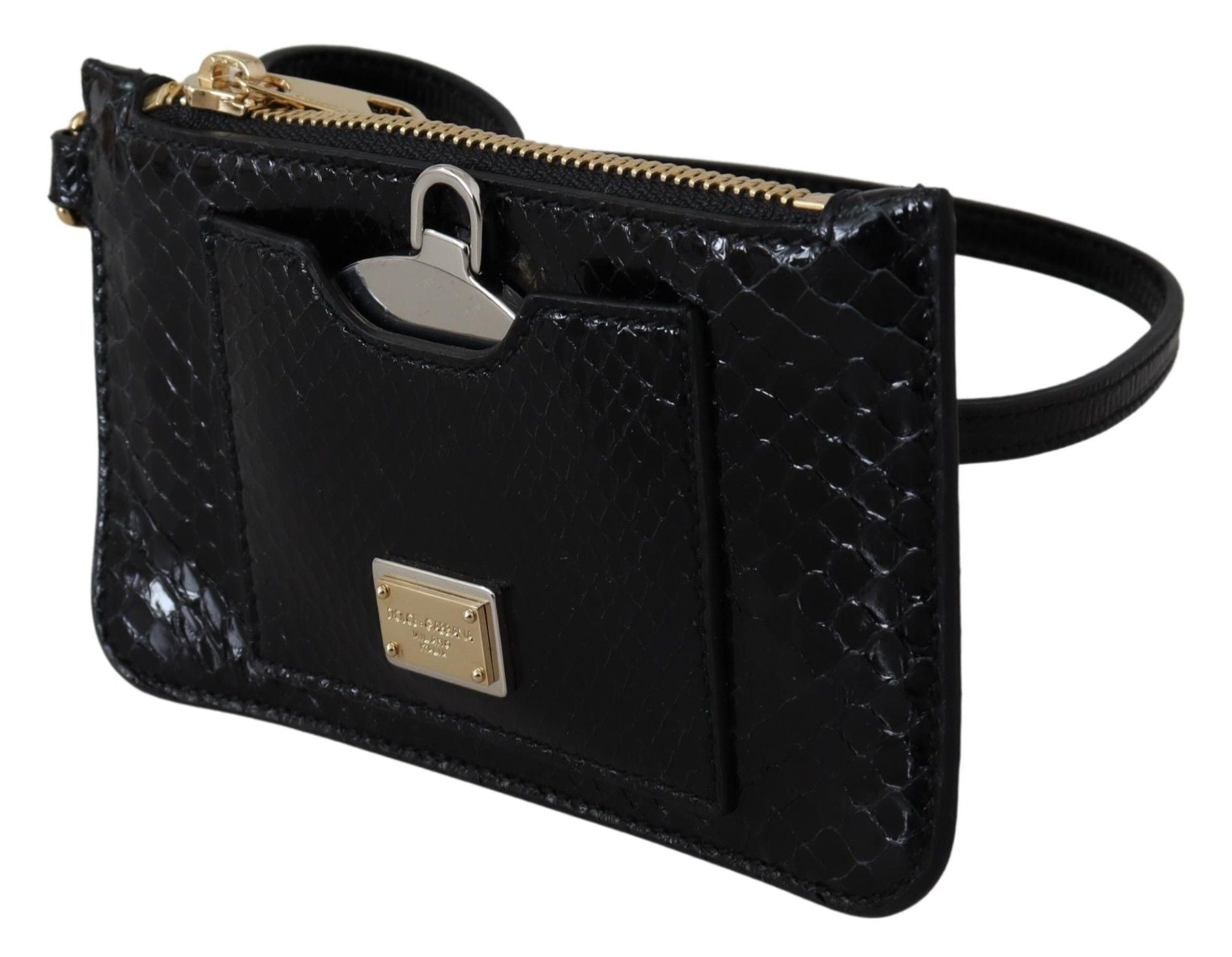 Elegant Python Pattern Leather Wristlet Wallet