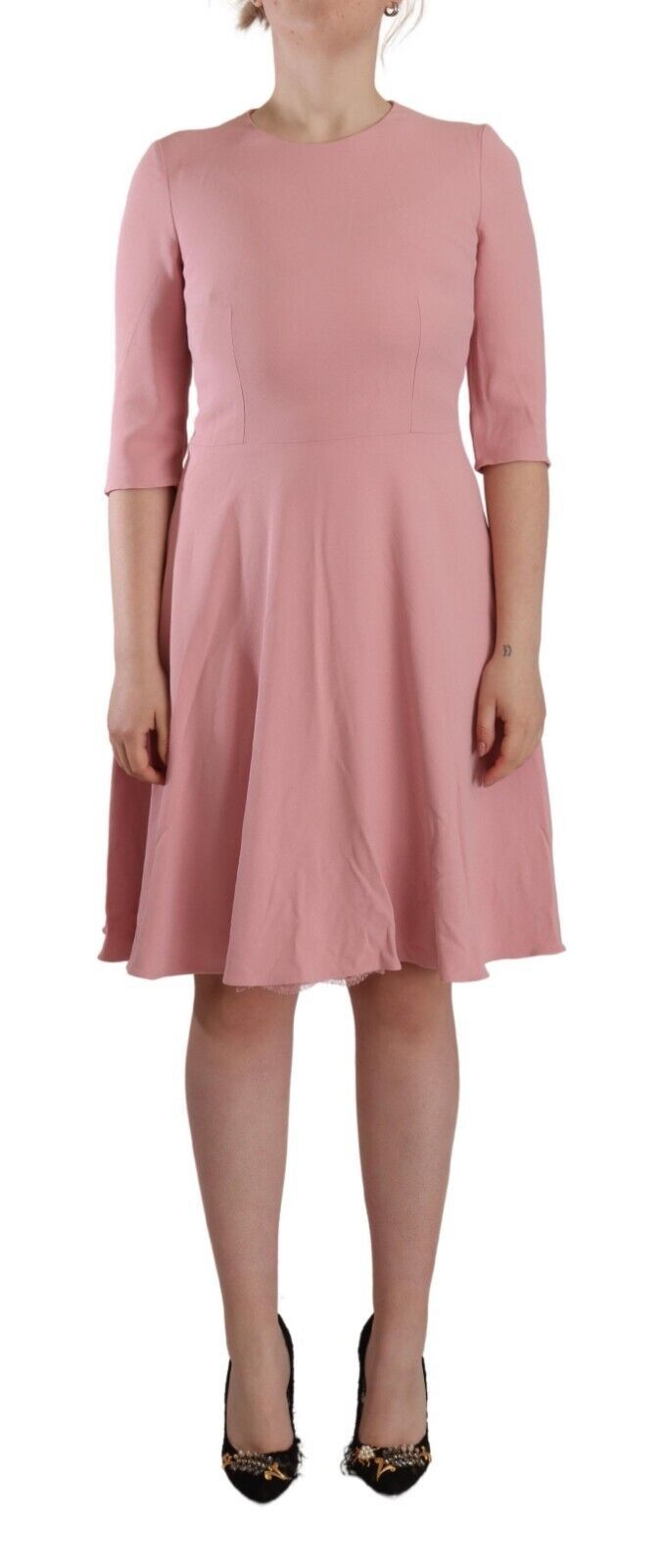 Elegant Pink A-Line Knee Length Dress