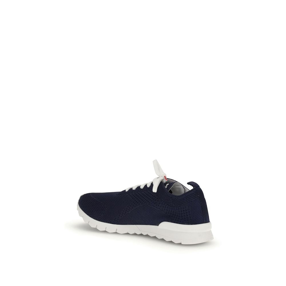 Kiton Blue Cotton Low Top Sneakers