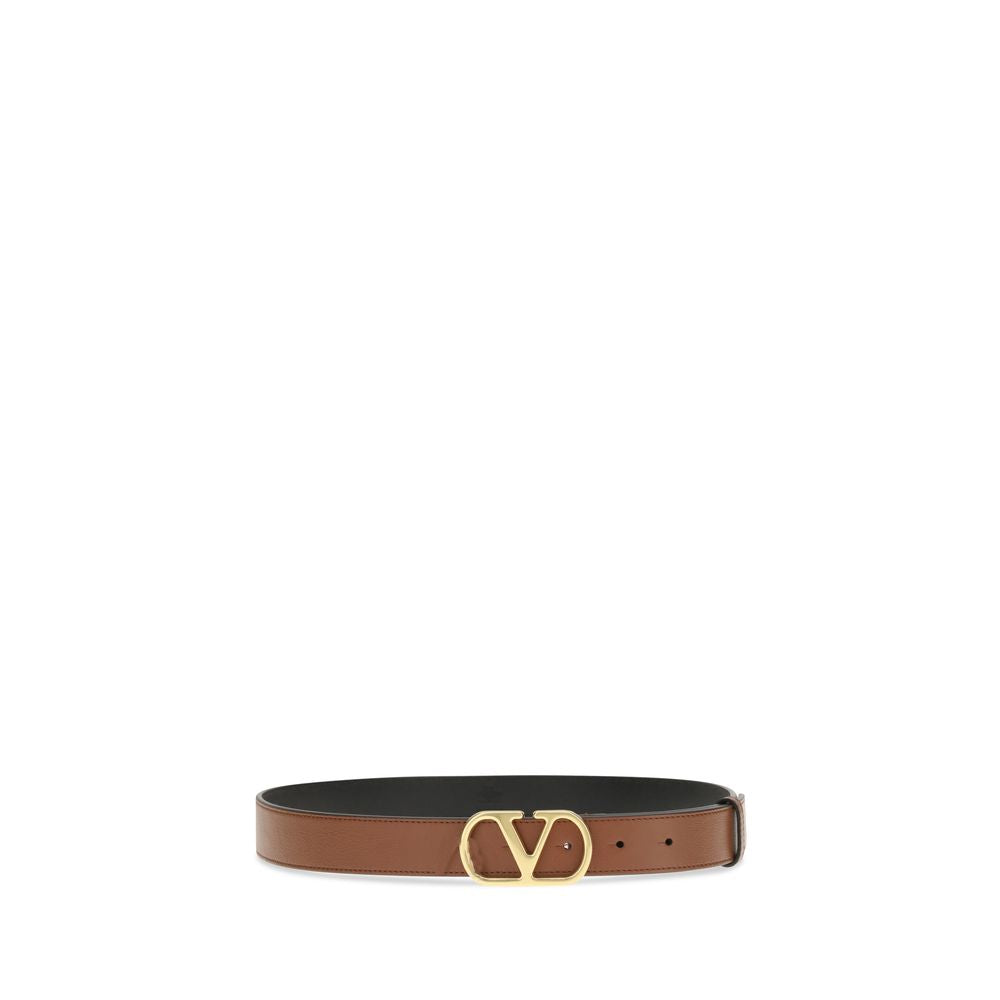 Valentino Garavani Brown Calf Leather Bos Taurus Regular Belt