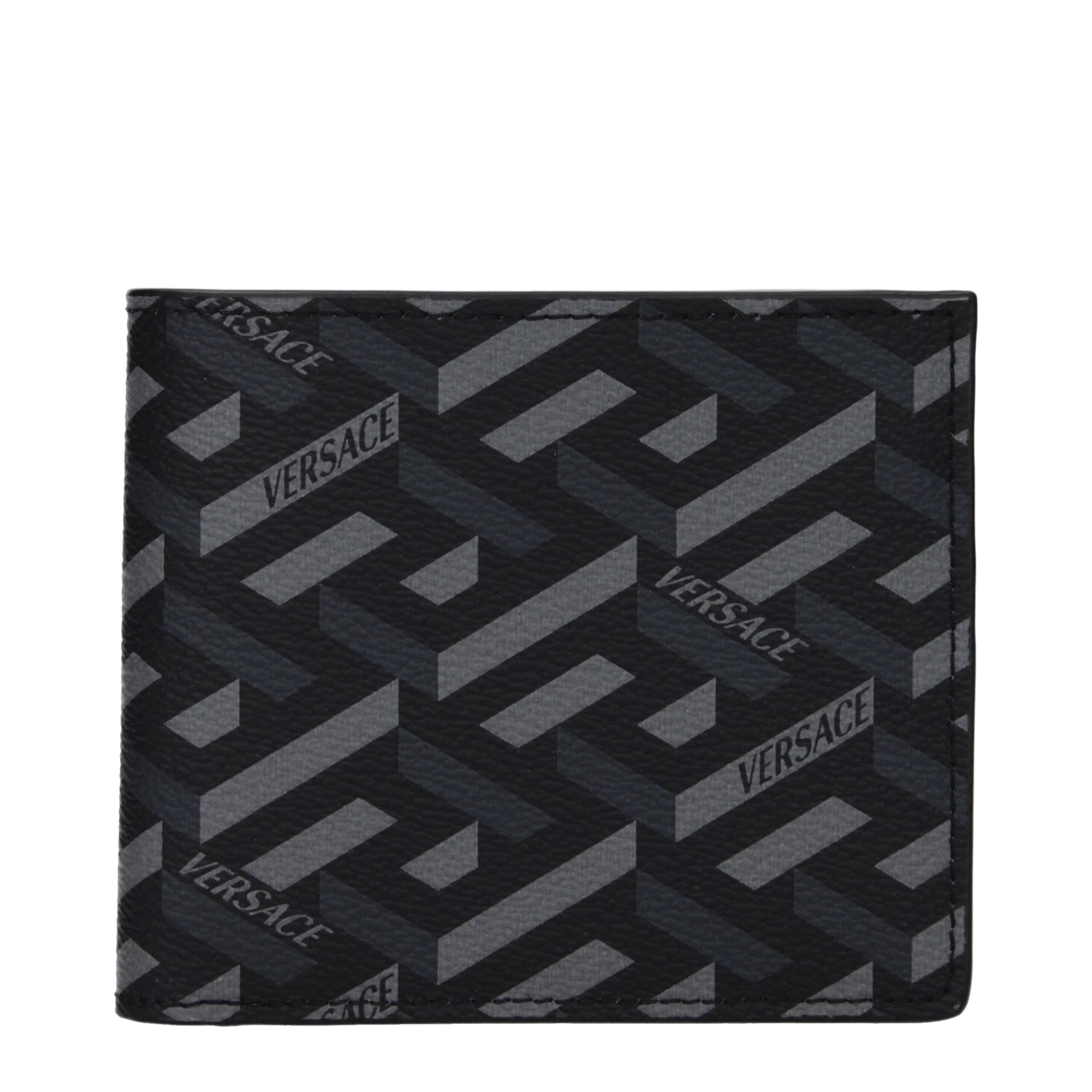 Versace Black Fabric Wallet