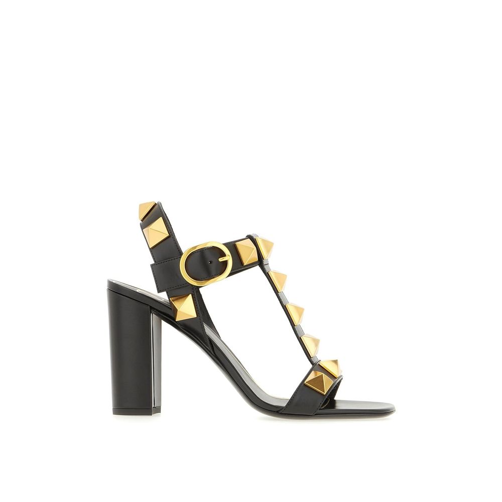 Valentino Garavani Black Calfskin Flat Sandals