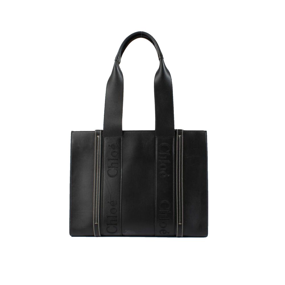 Chloé Black Leather Tote Bag