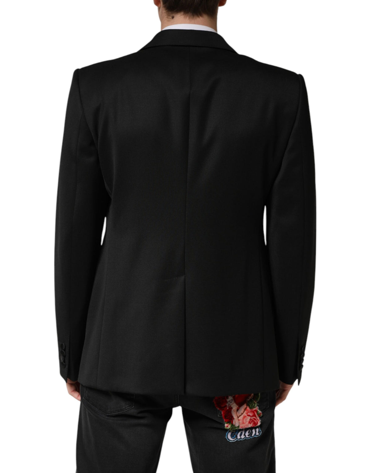 Dolce & Gabbana Black Wool Single Breasted Jacket Blazer