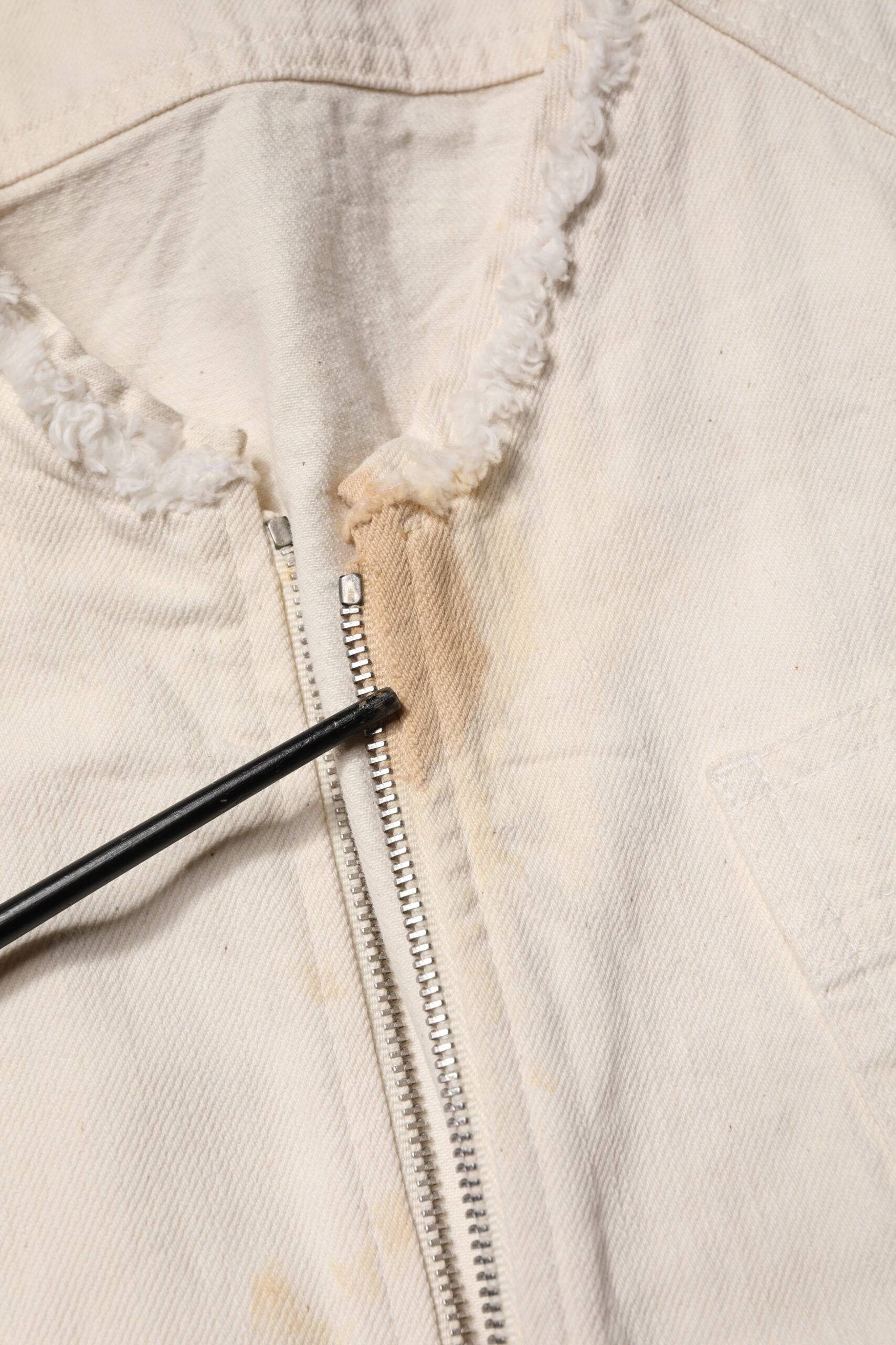 Dolce & Gabbana Off White Cotton Full Zip Denim Men Blouson Jacket