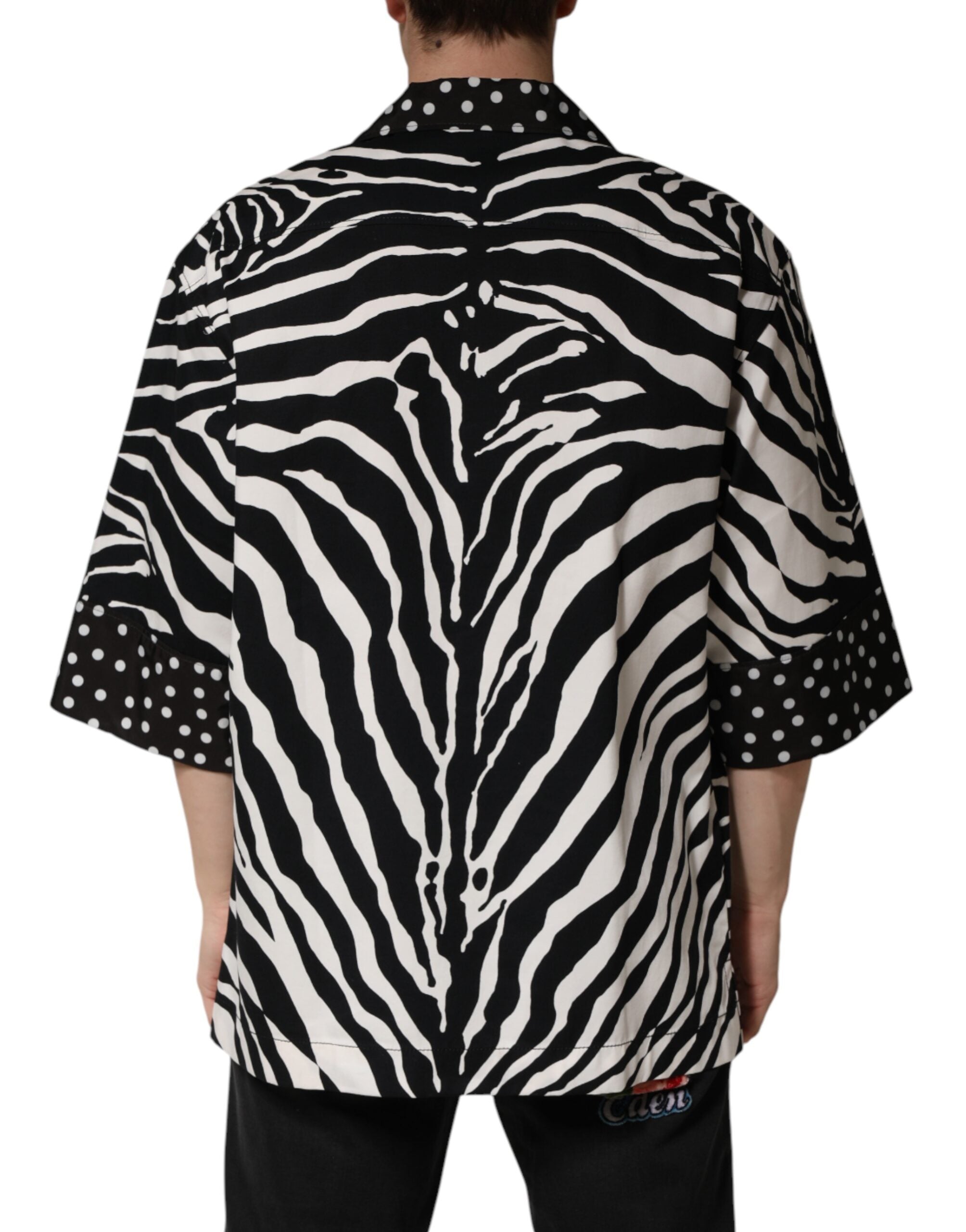 Dolce & Gabbana Black White Zebra ButtonDown Oversize Shirt