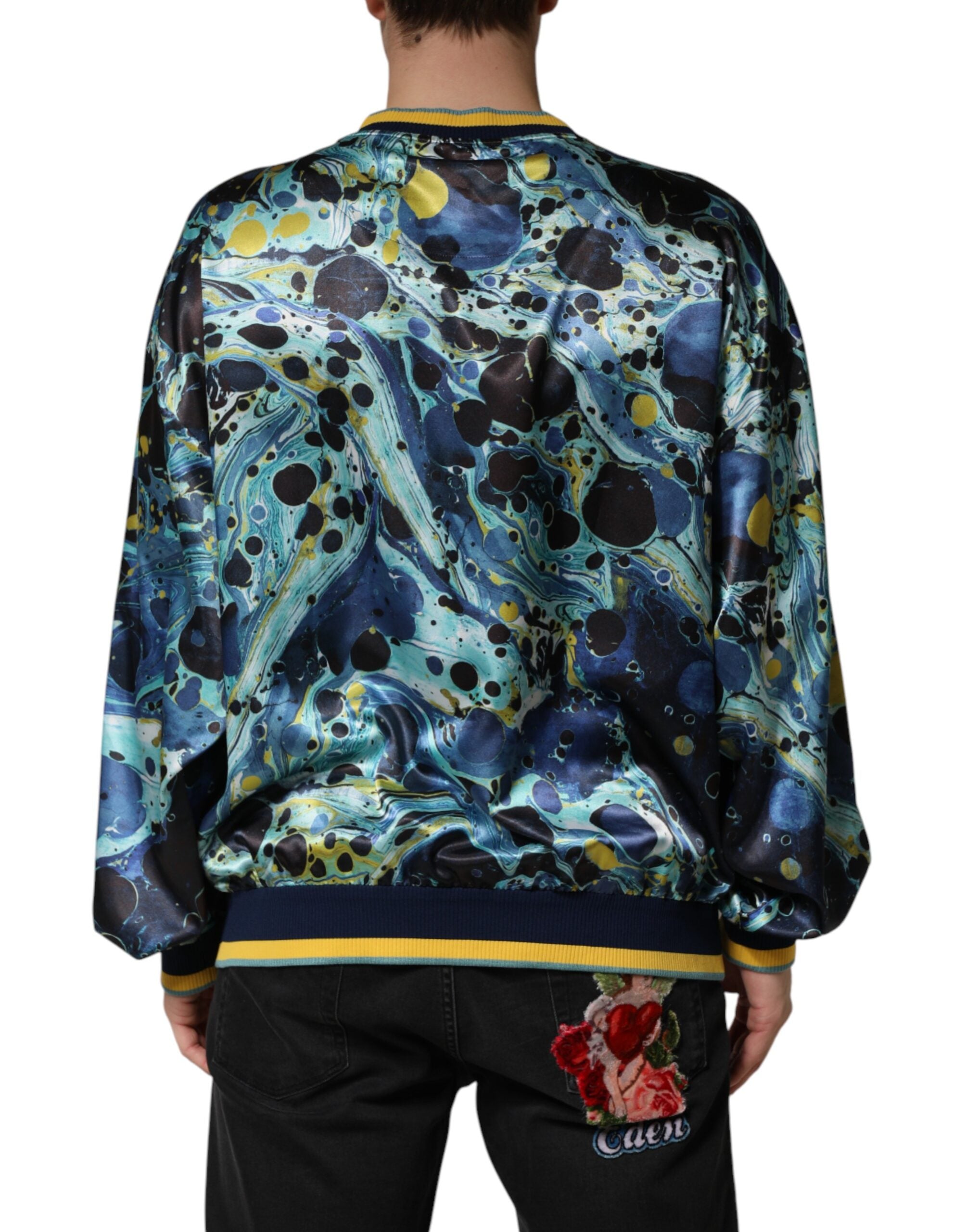 Dolce & Gabbana Multicolor Marble Print Pullover Sweater
