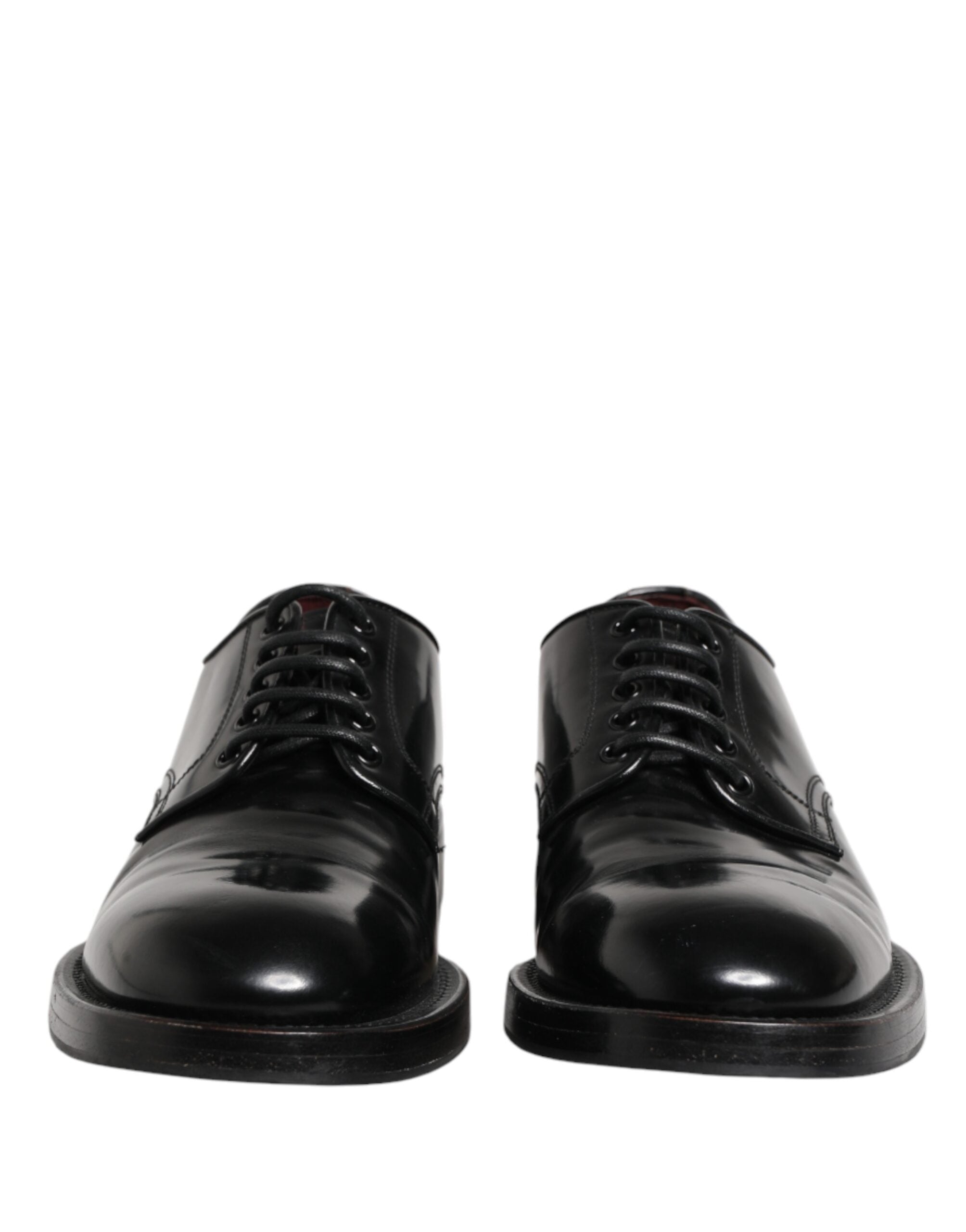 Dolce & Gabbana Black Lace Up Leather Dress Derby Men Shoes