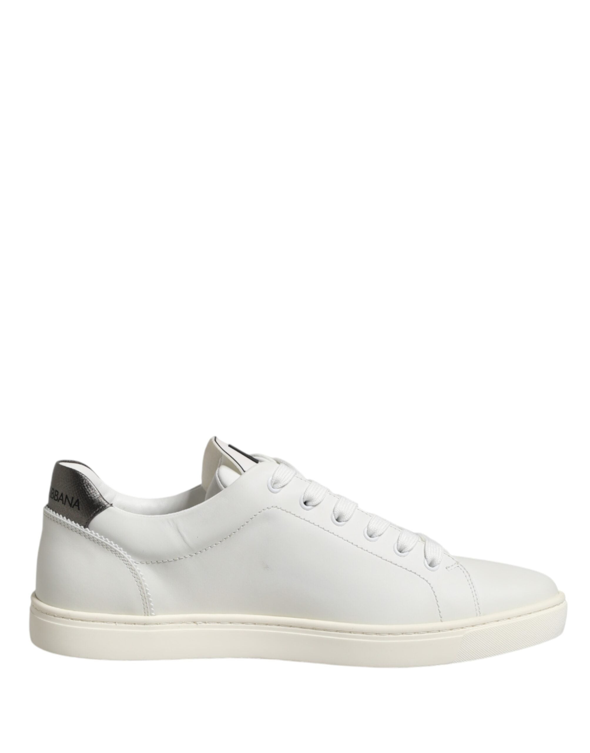 Dolce & Gabbana White Leather Sacred Heart Patch Sneakers Shoes
