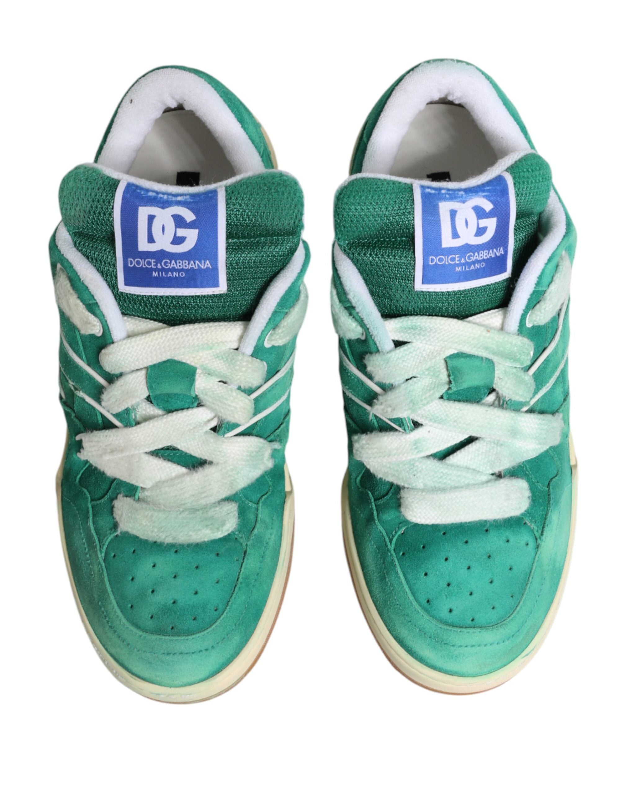 Dolce & Gabbana Green Suede New Roma Low Top Sneakers Shoes