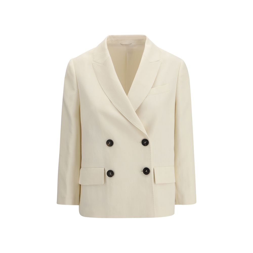 Brunello Cucinelli Cream Viscose Jackets And Coat