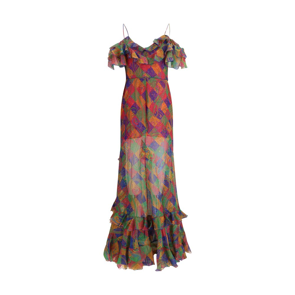 Etro Multicolor Silk Casual Dress