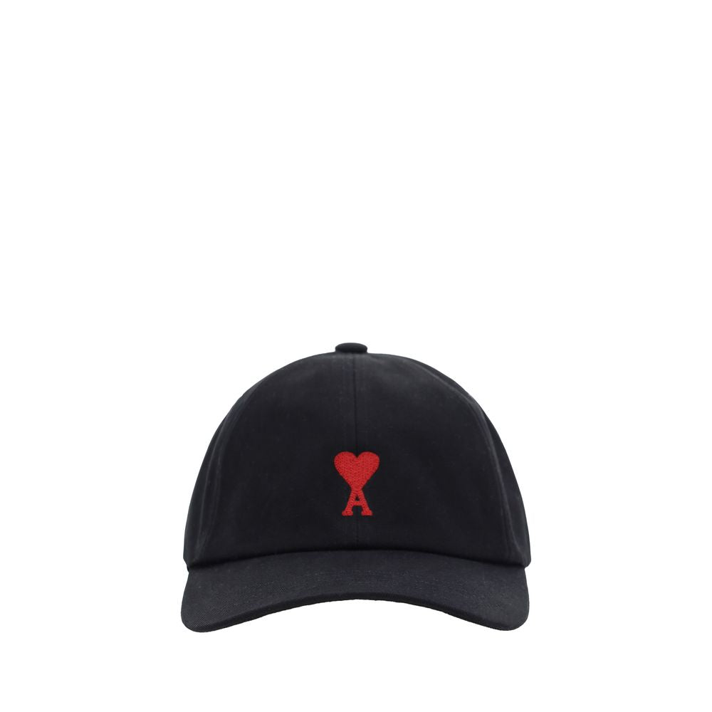 Ami Paris Black Cotton Cap (Baseball Hat)