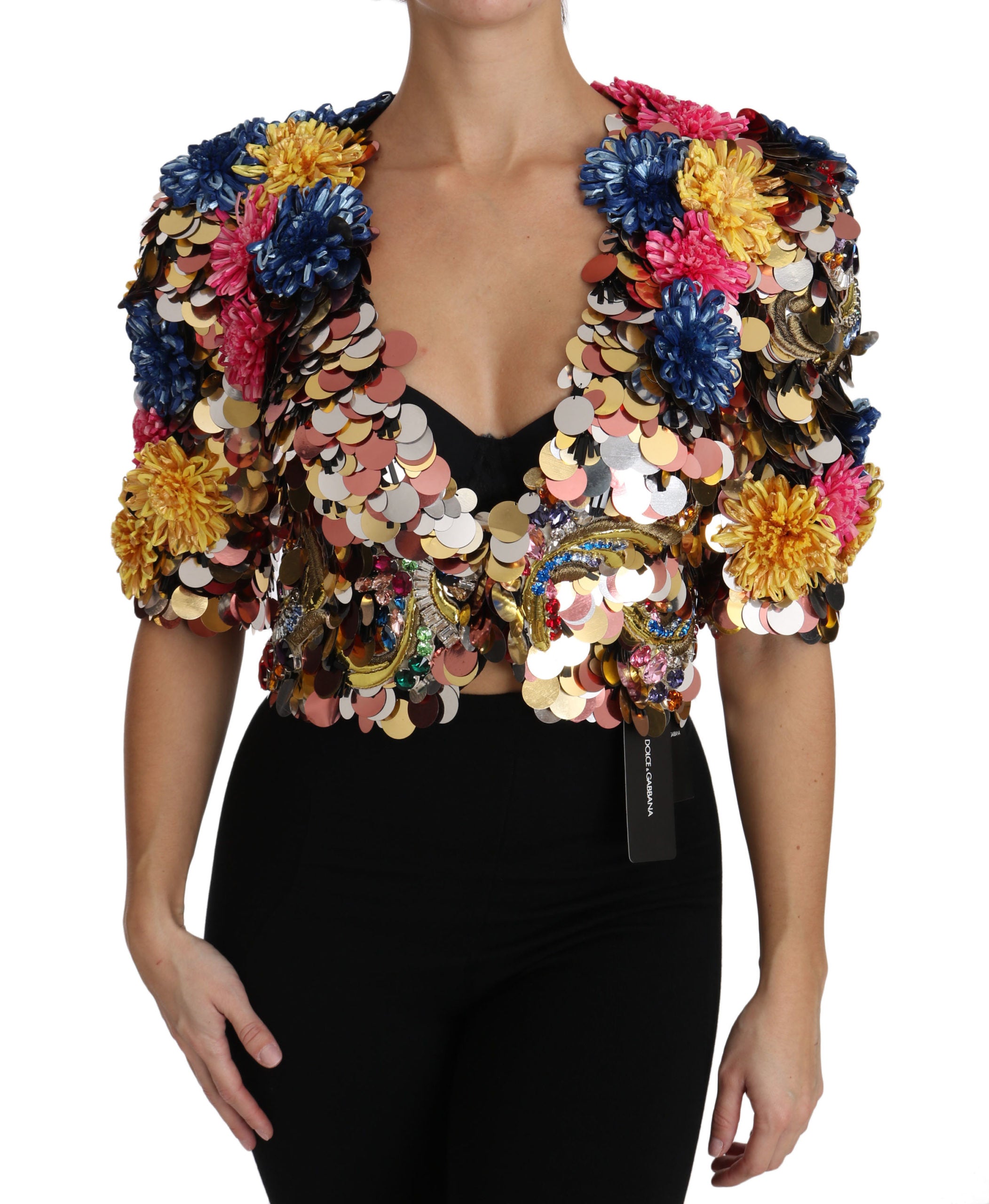 Dolce & Gabbana Enchanted Sicily Crystal-Embellished Short Jacket