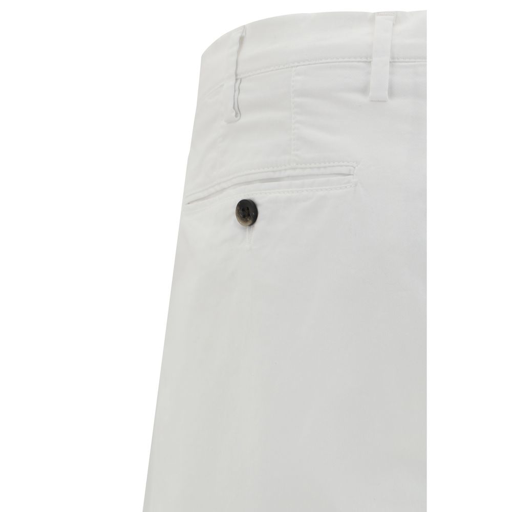 Germano White Cotton Bermuda Shorts