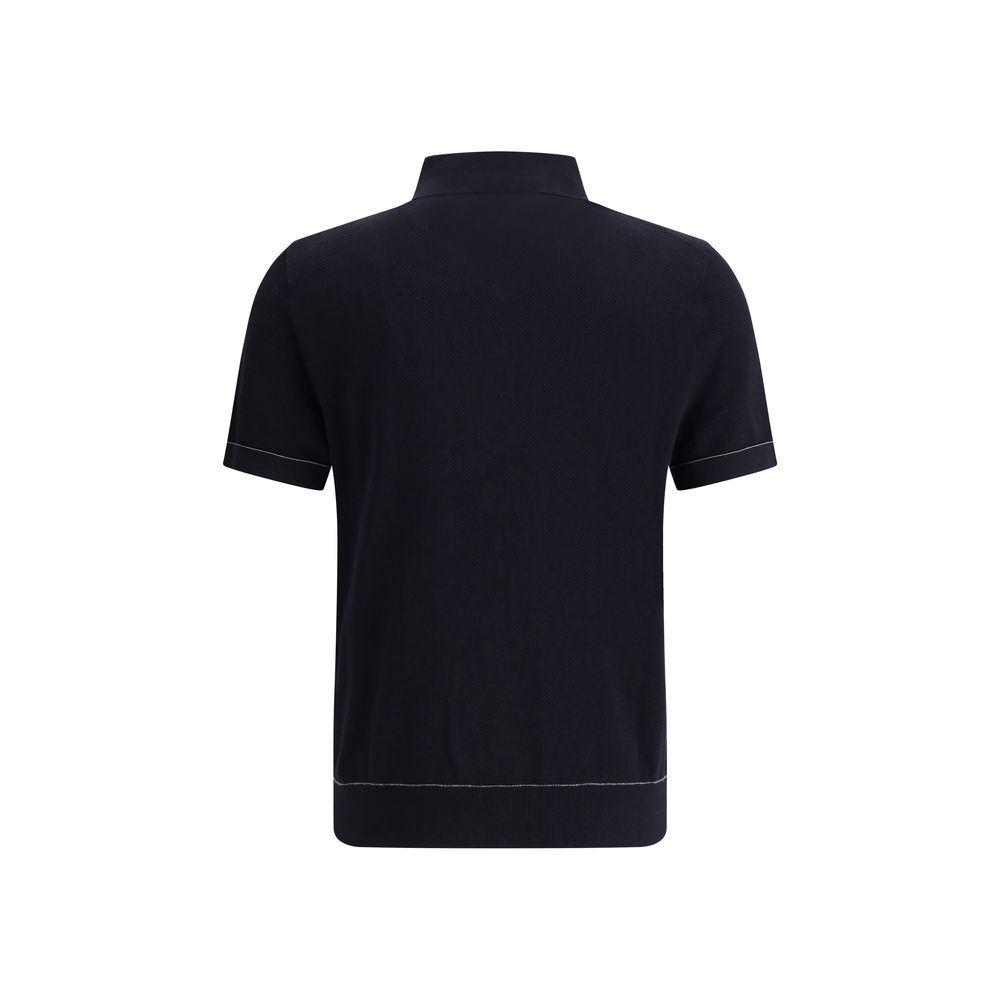 Brioni Black Cotton Polo Shirt