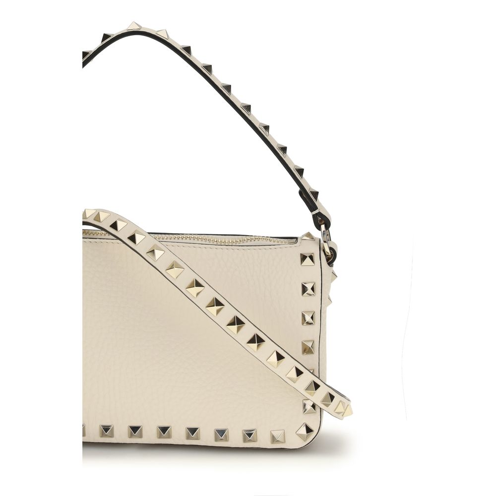 Valentino Garavani Beige Calf Leather Bos Taurus Shoulder Bag
