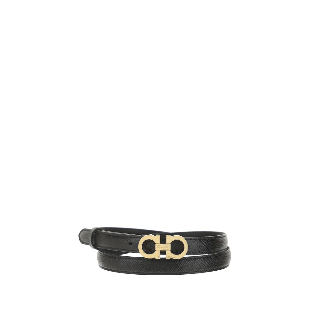 Ferragamo Brown Calf Leather Bos Taurus Thin Belt