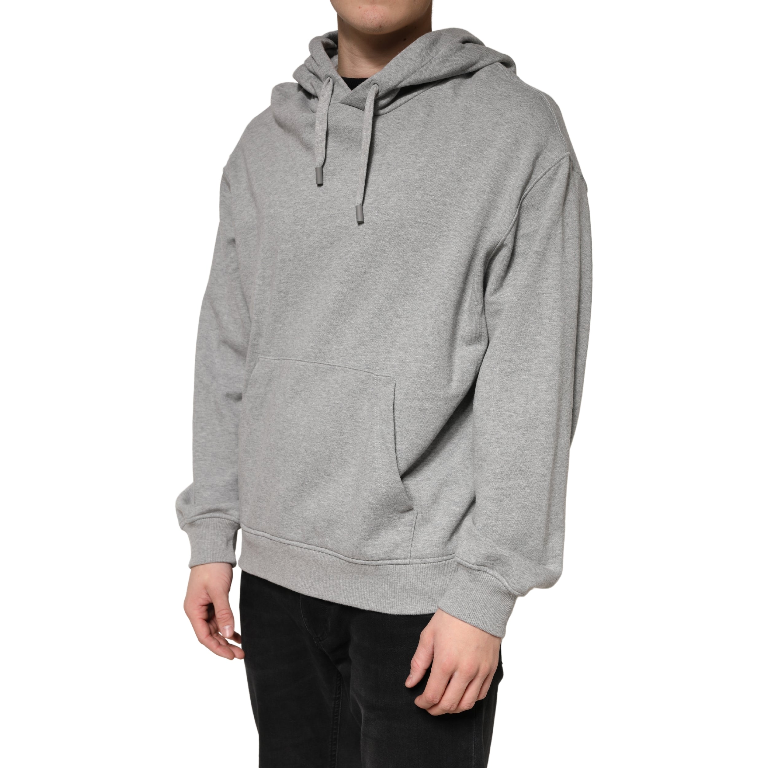 Dolce & Gabbana Gray Cotton Hooded Sweatshirt Sweater
