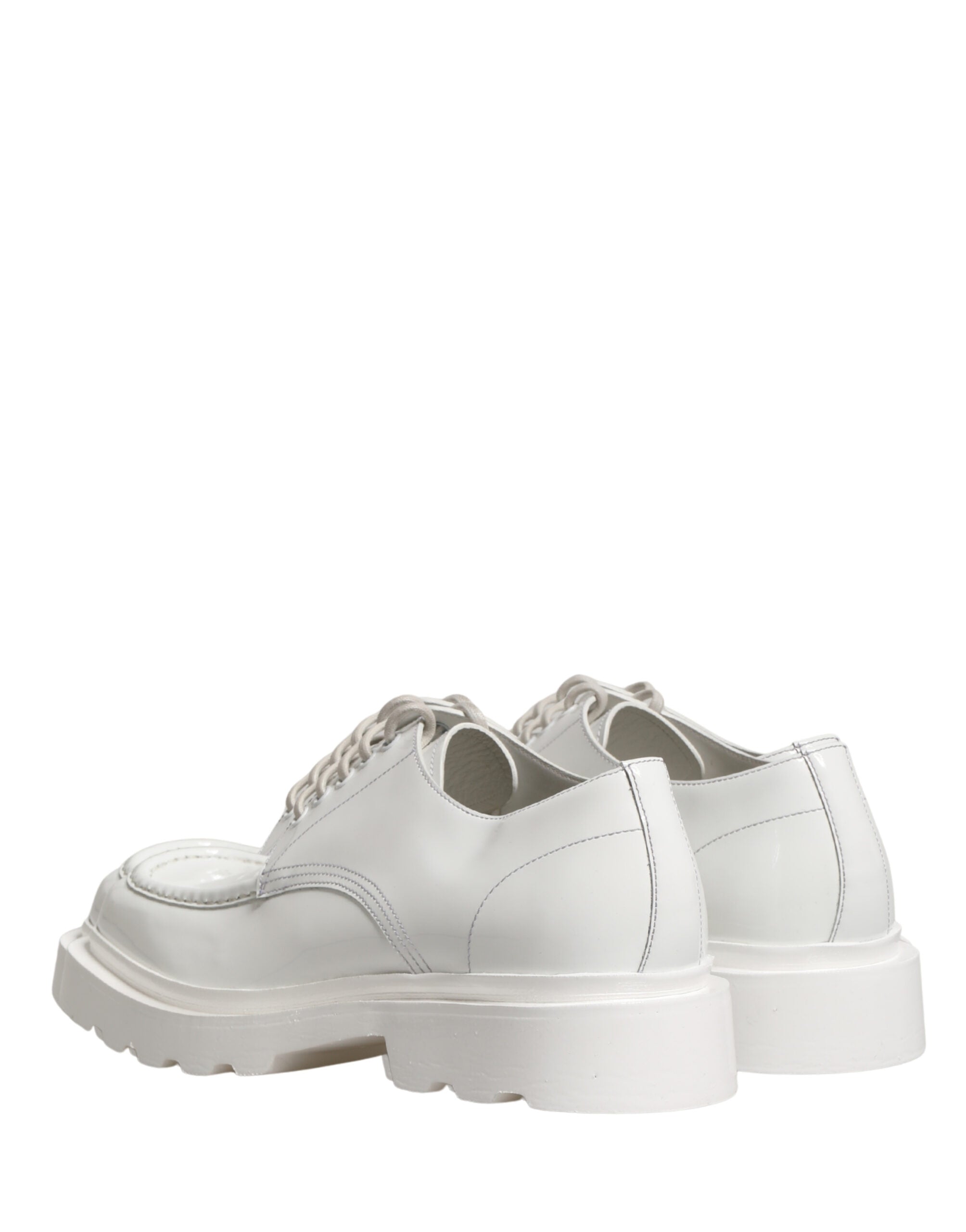 Dolce & Gabbana White Leather Chunky Sole Derby Shoes