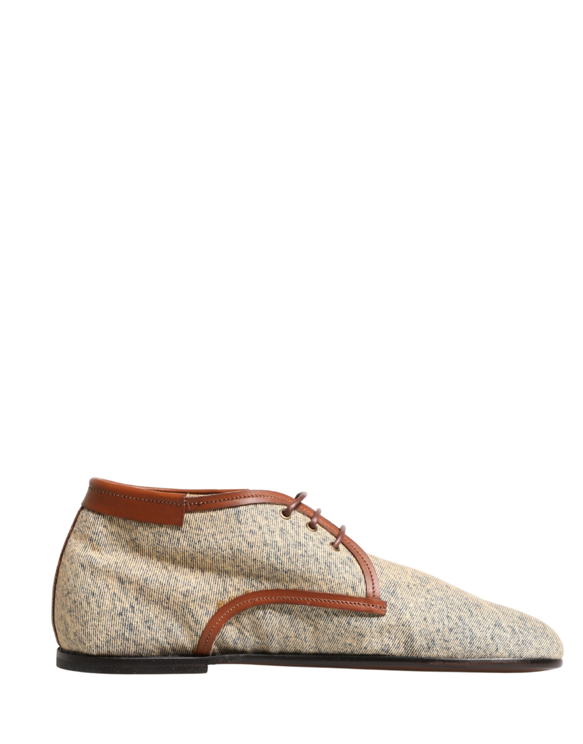 Dolce & Gabbana Denim Navajo Lace-Up Leather Dress Derby Shoes