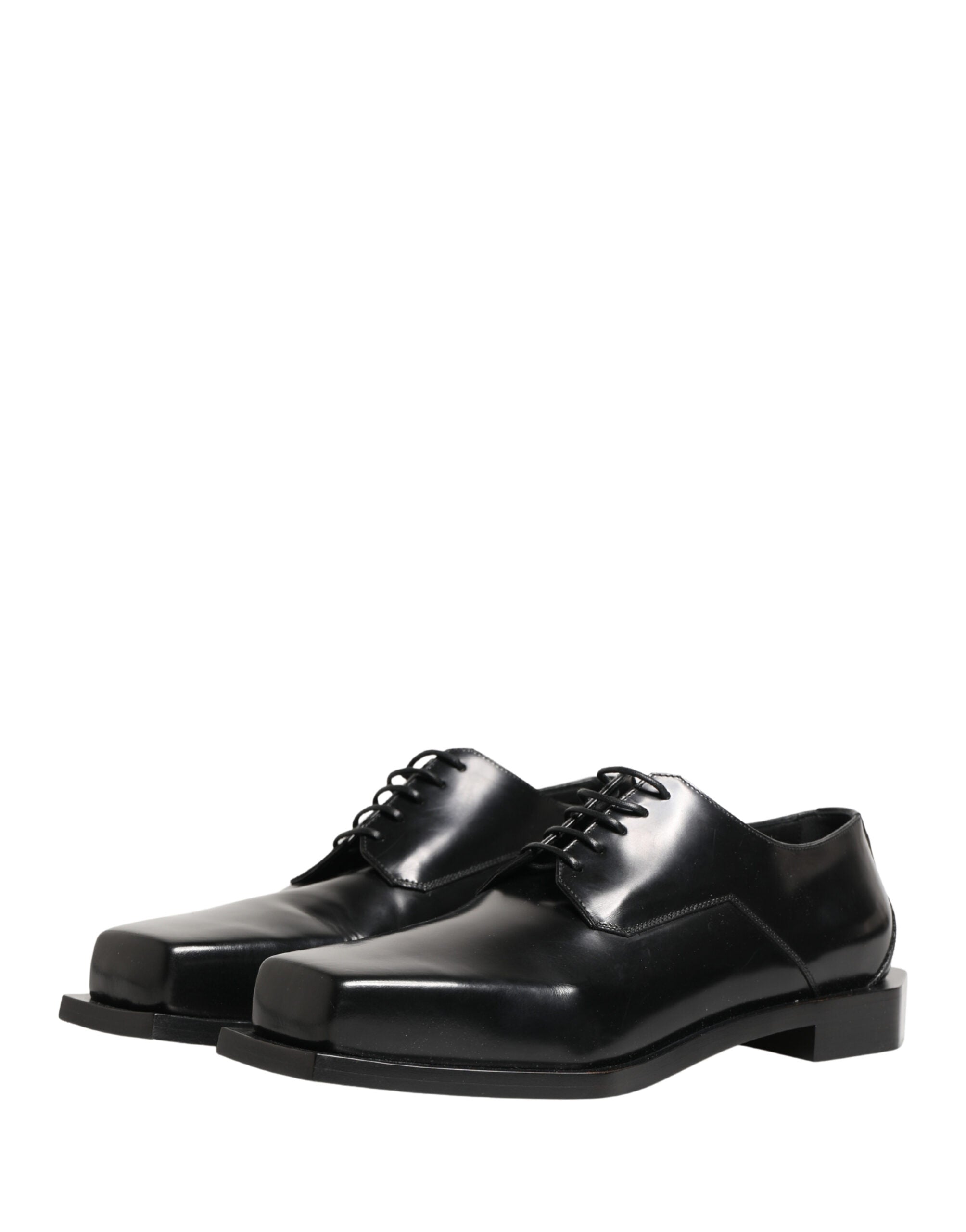 Dolce & Gabbana Black Matte Lace-Up Leather Dress Derby Shoes