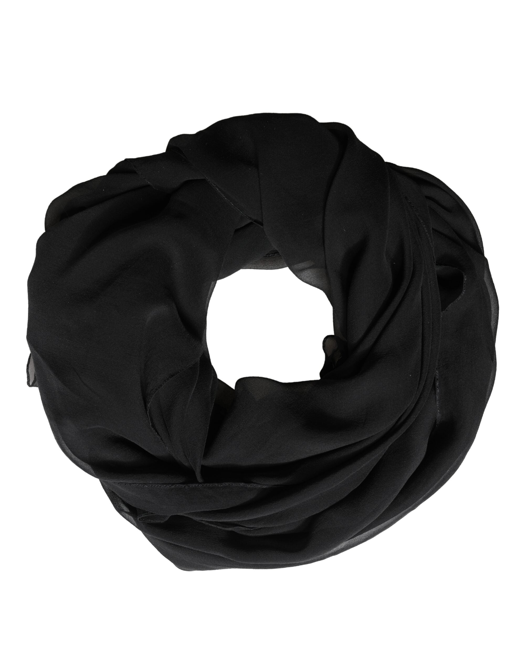 Dolce & Gabbana Black Silk Neck Wrap Shawl Stole 167cm x 126cm Scarf