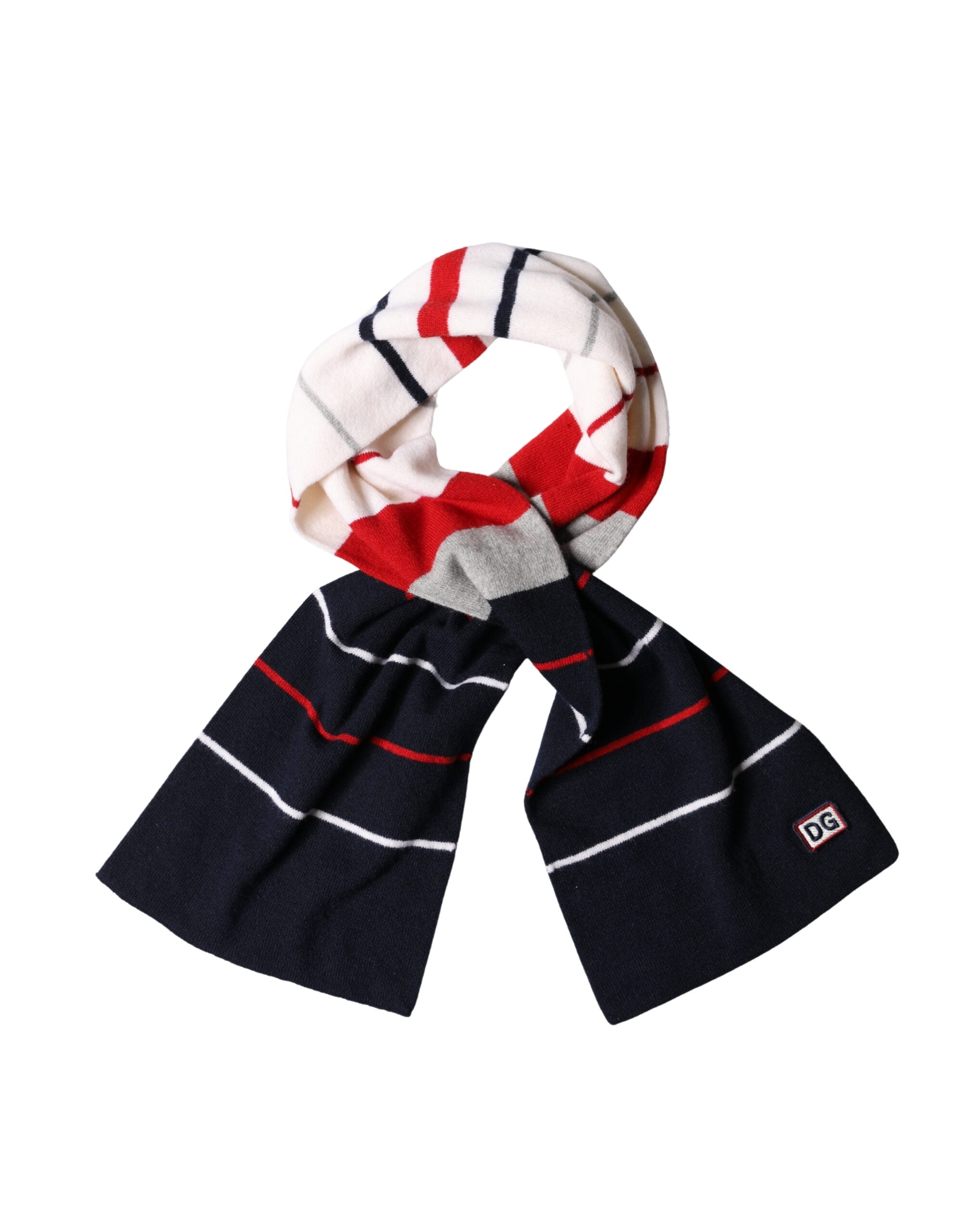 Dolce & Gabbana Multicolor Stripes Shawl Neck Wrap 119cm x 20cm  Scarf