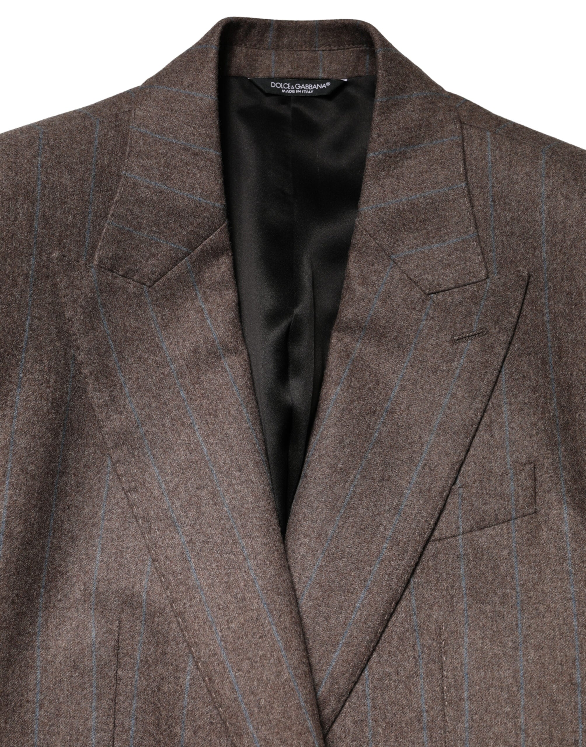 Dolce & Gabbana Brown Stripes Single Breasted Blazer