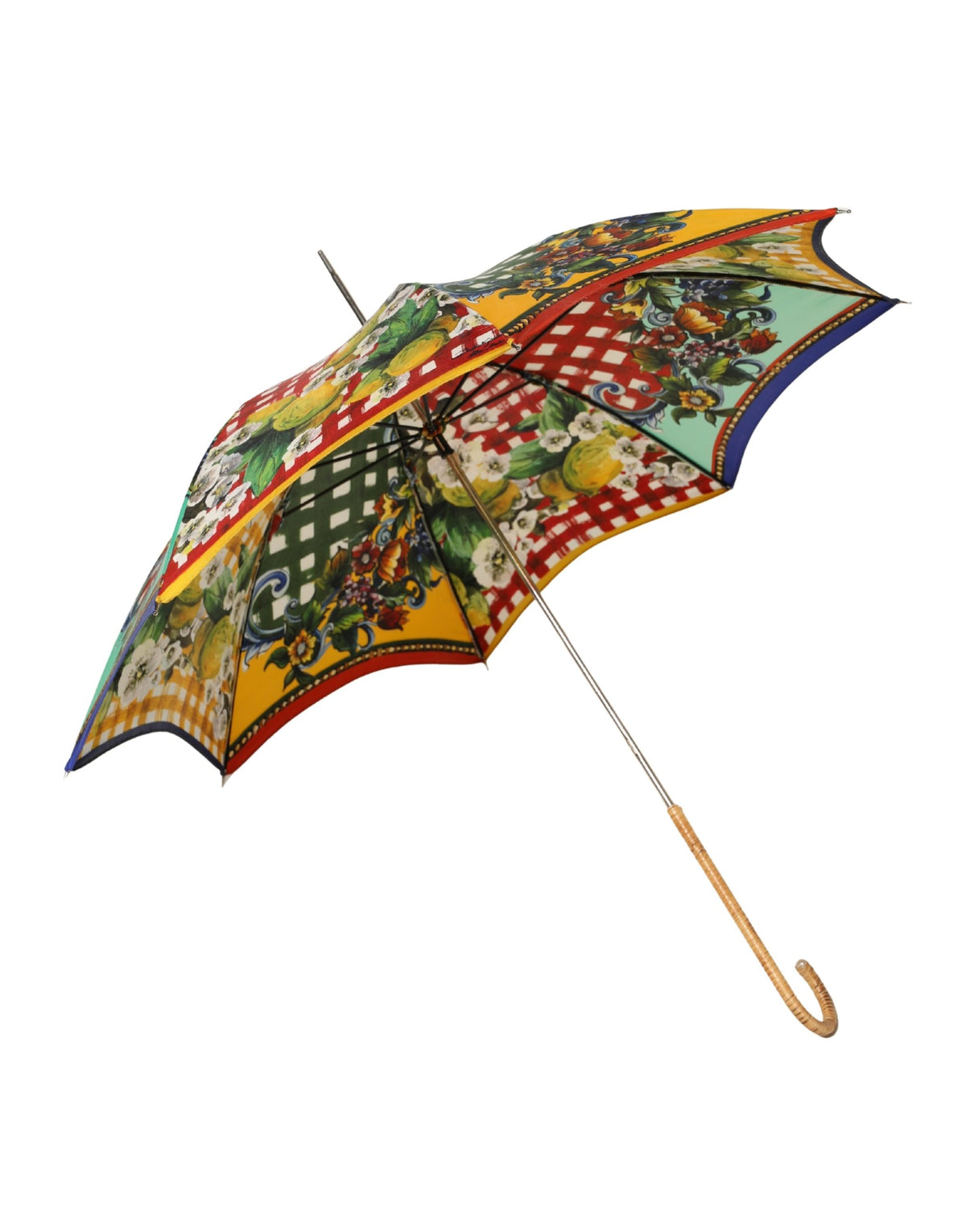 Dolce & Gabbana Multicolor Carretto Siciliano Print Collapsible Umbrella