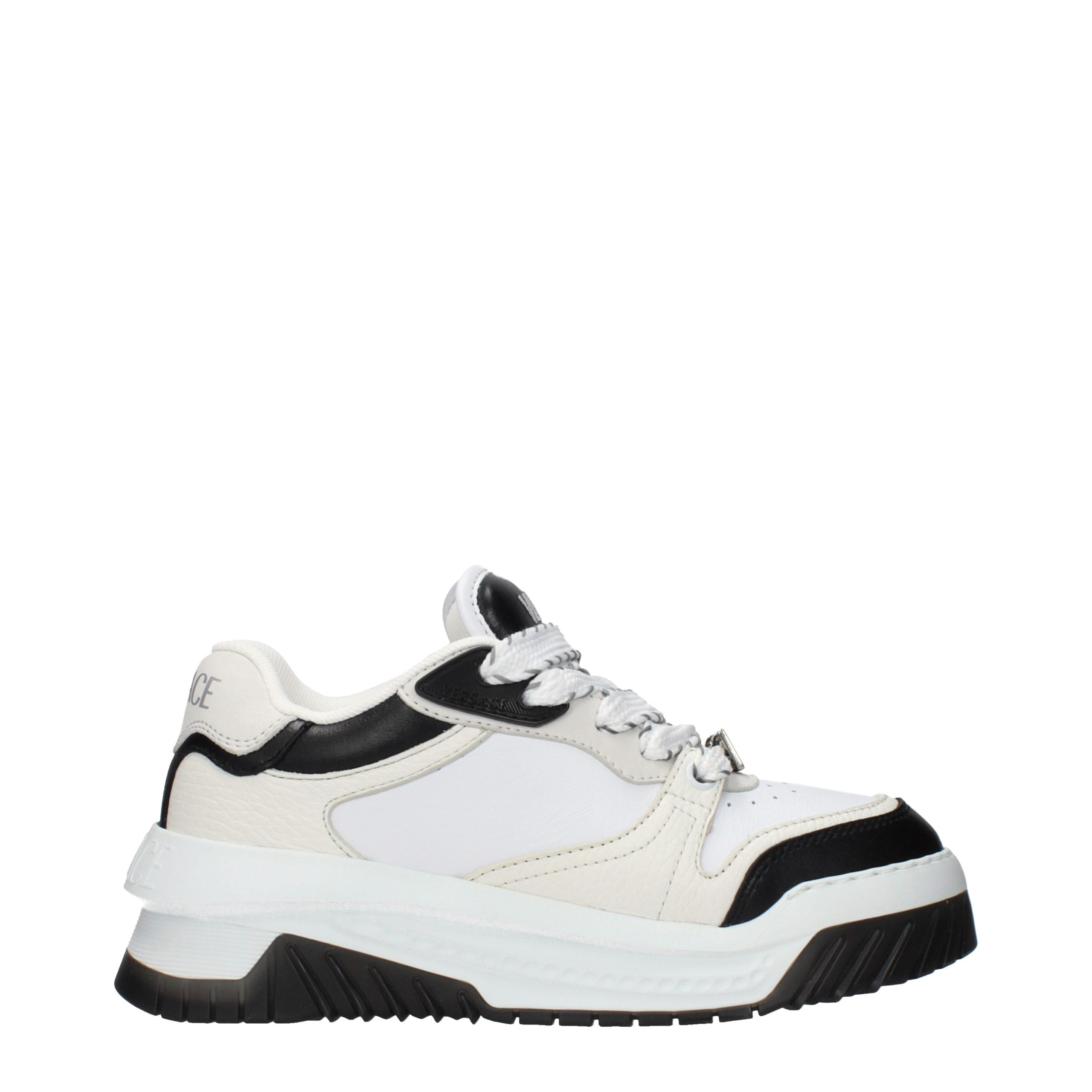 Versace White Leather Low Top Sneakers