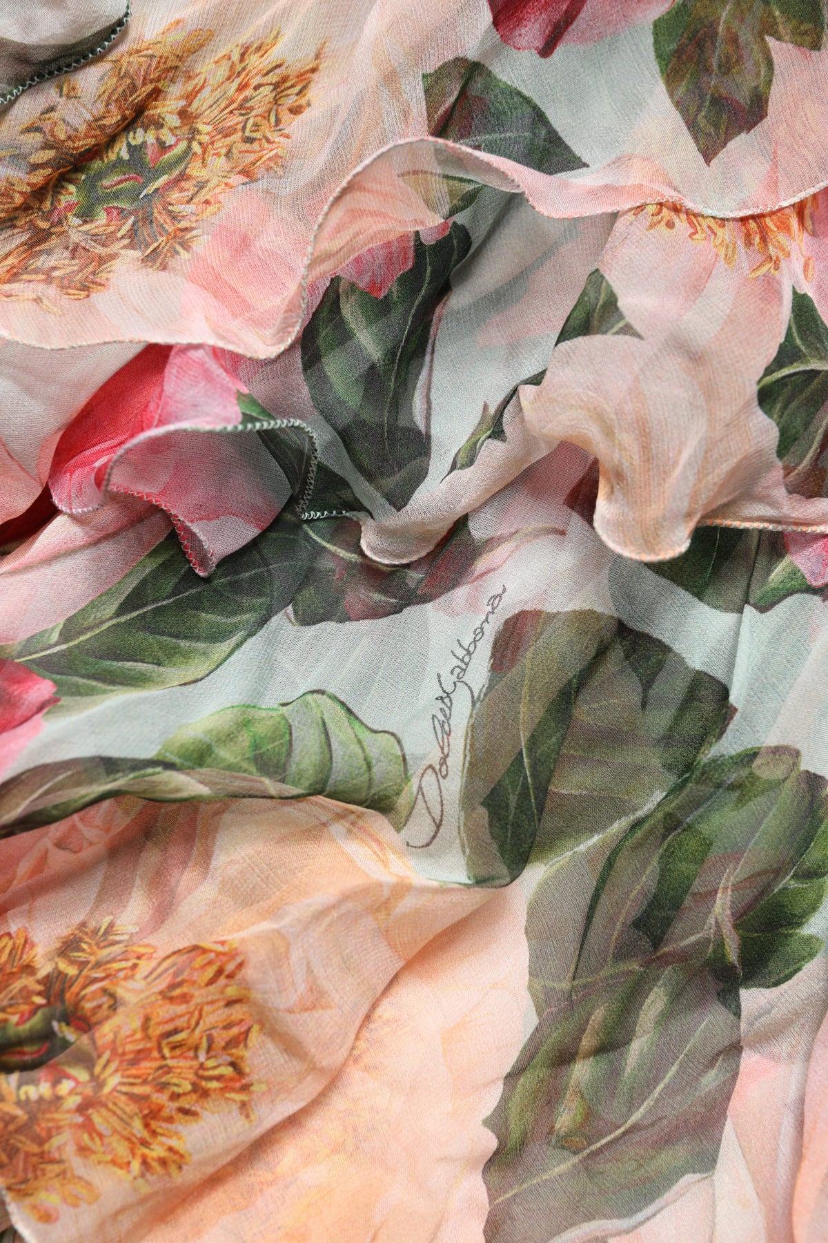 Dolce & Gabbana Multicolor Floral Silk Layered Maxi Dress