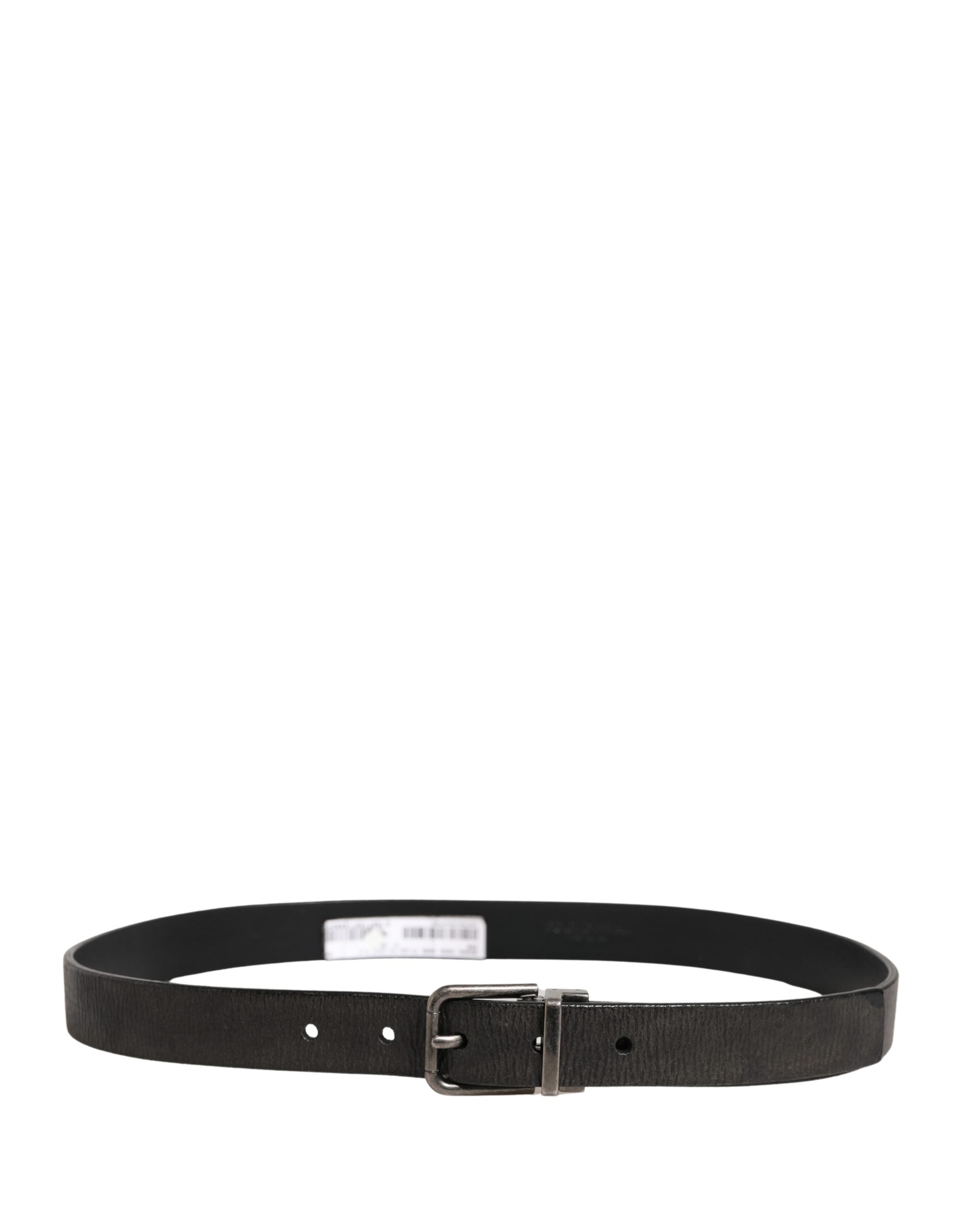 Dolce & Gabbana Men Black Classic Leather Metal Buckle Belt