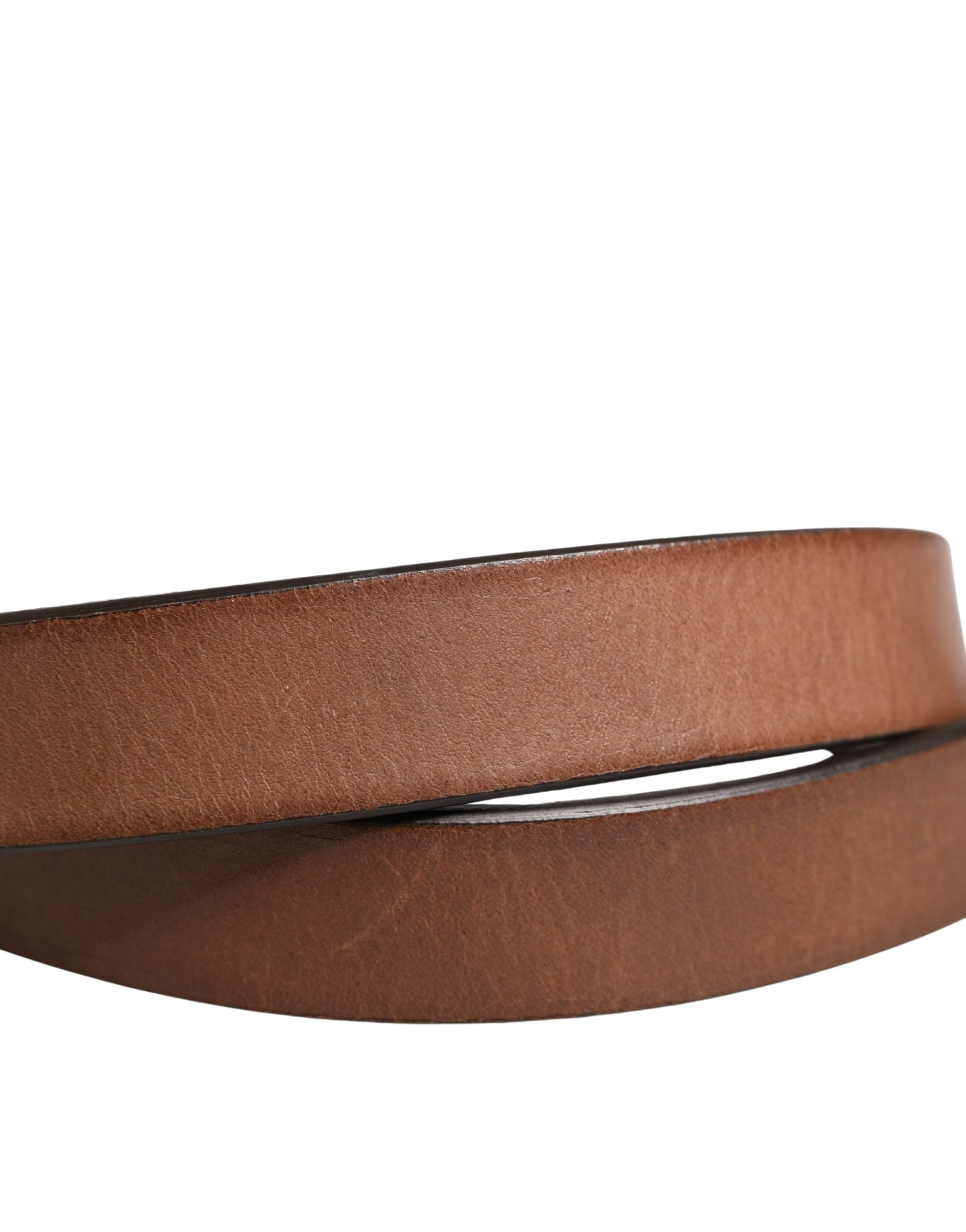 Dolce & Gabbana Men Brown Classic Leather Metal Buckle Belt