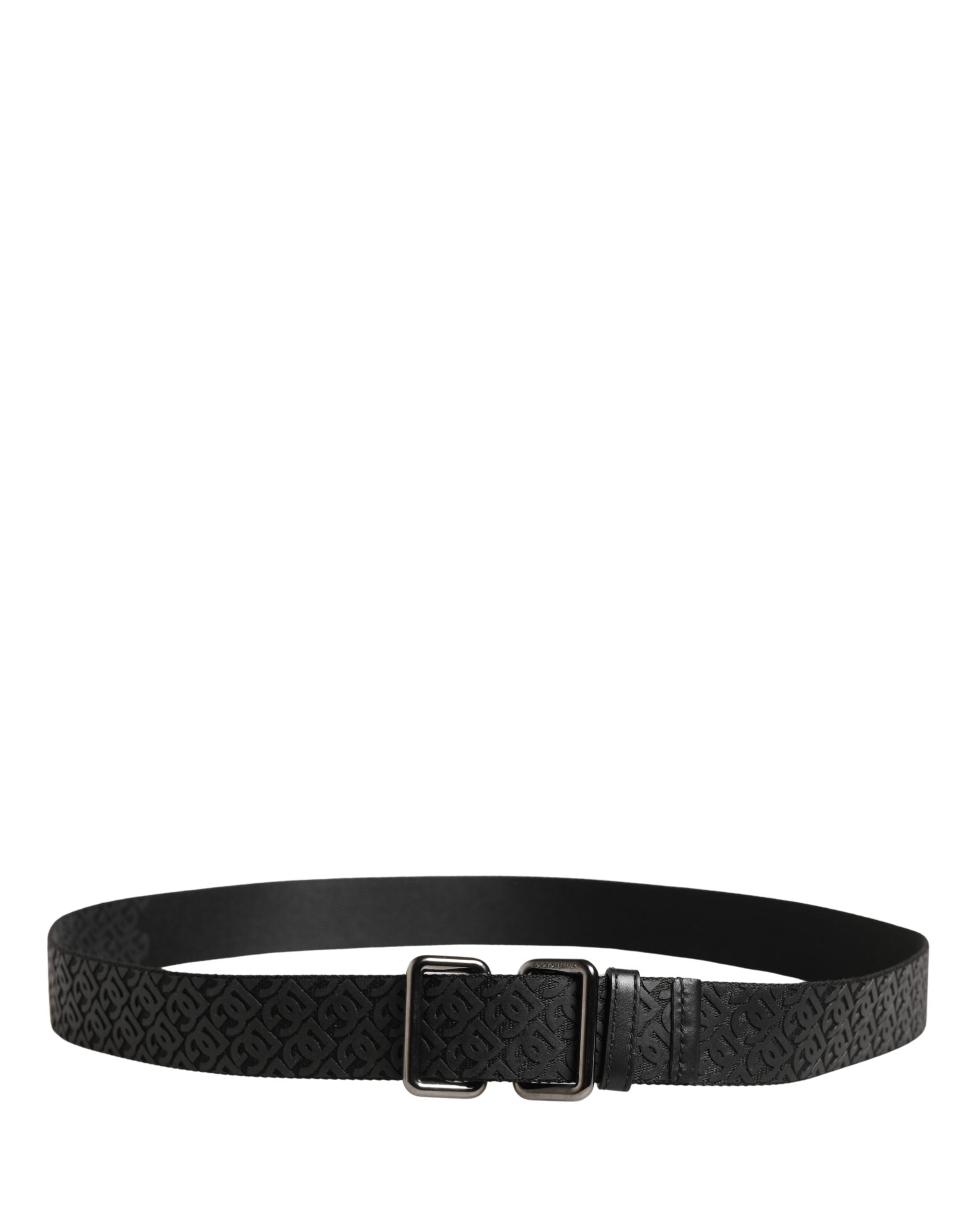 Dolce & Gabbana Men Black DG Logo Polyester Metal Buckle Belt
