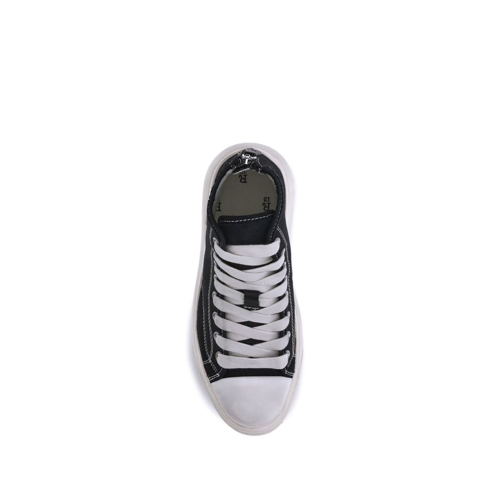 R13 Black Cotton High Top Sneakers