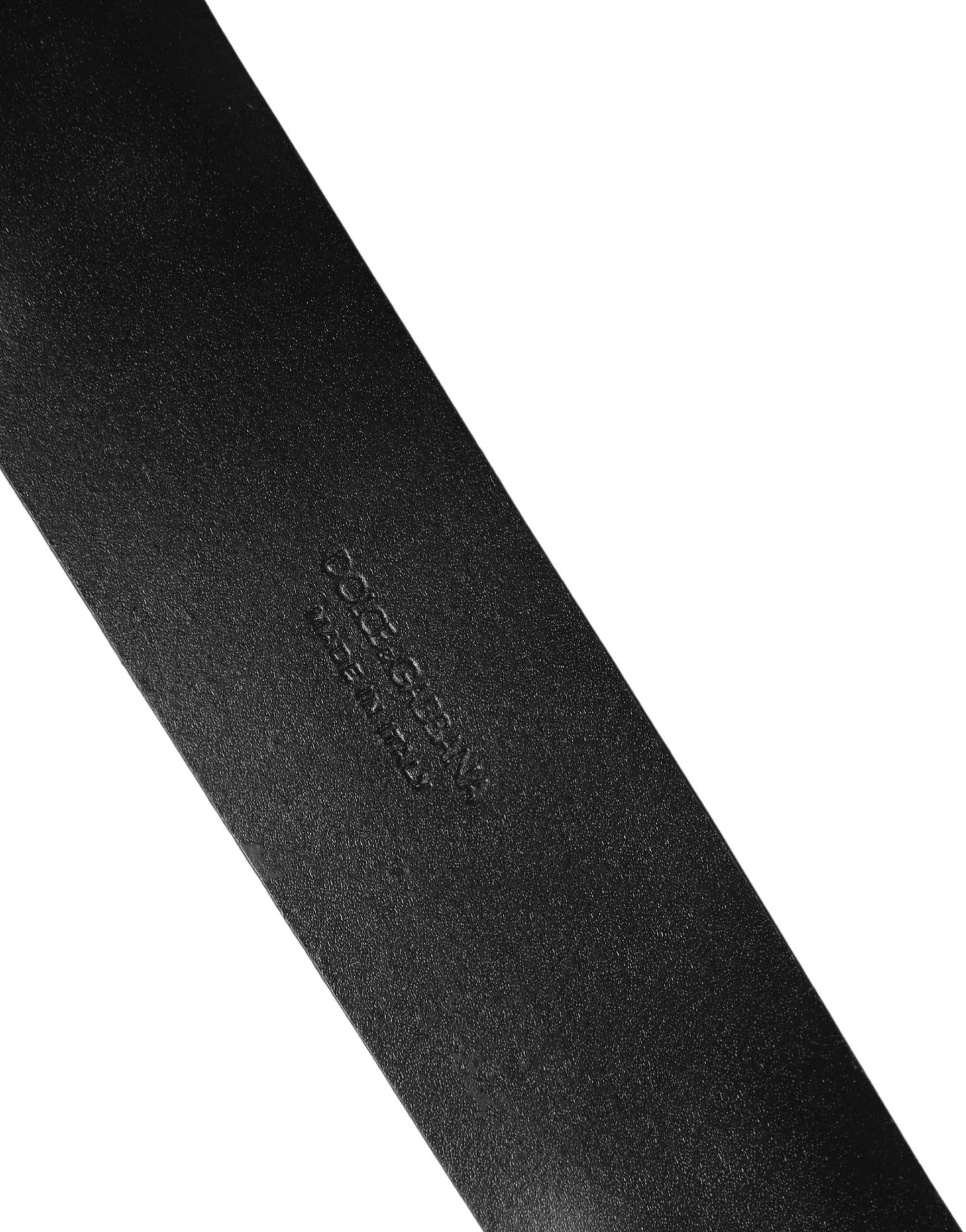 Dolce & Gabbana Men Black Classic Leather Metal Buckle Belt