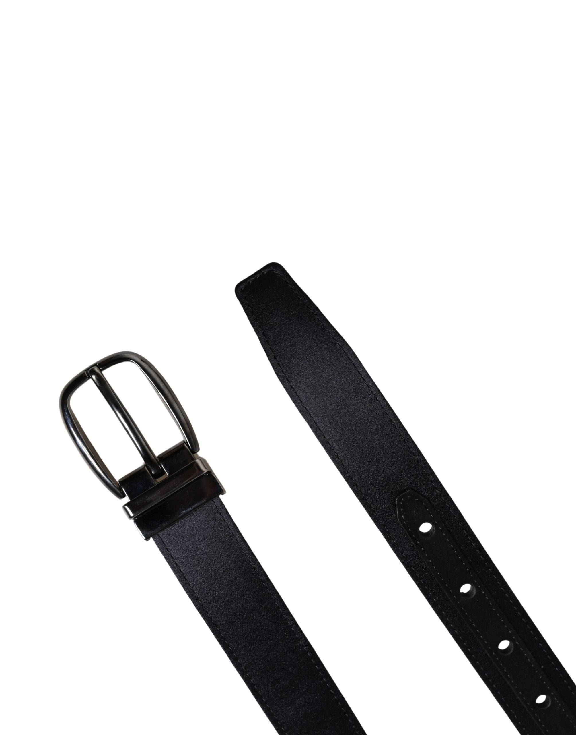 Dolce & Gabbana Men Black Classic Viscose Metal Buckle Belt