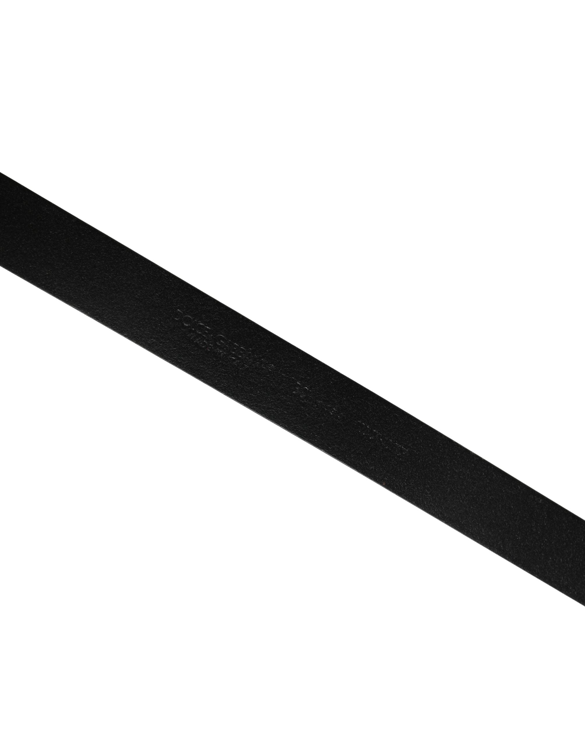 Dolce & Gabbana Men Black Classic Leather Metal Buckle Belt