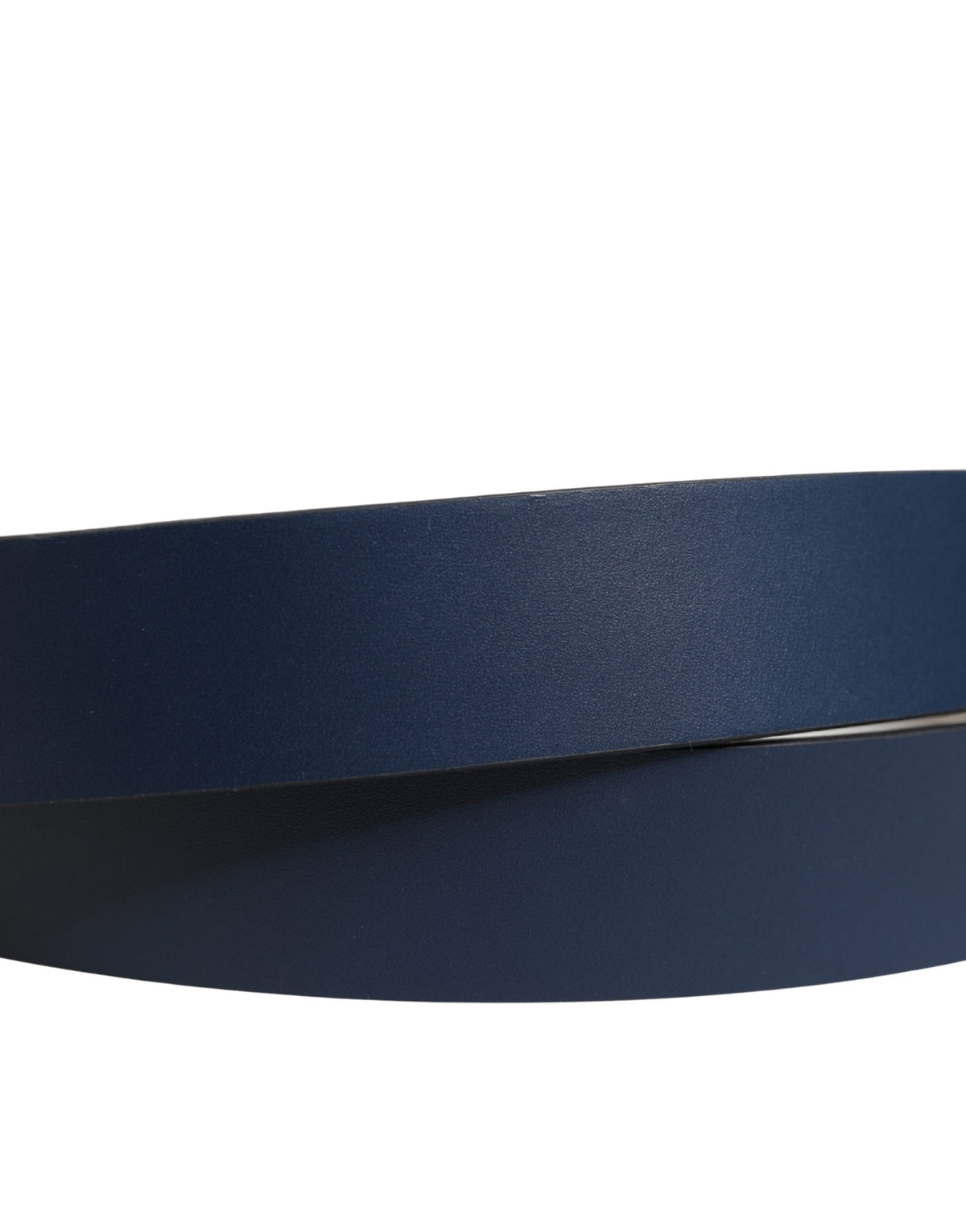 Dolce & Gabbana Men Blue Calf Leather Logo Metal Buckle Belt