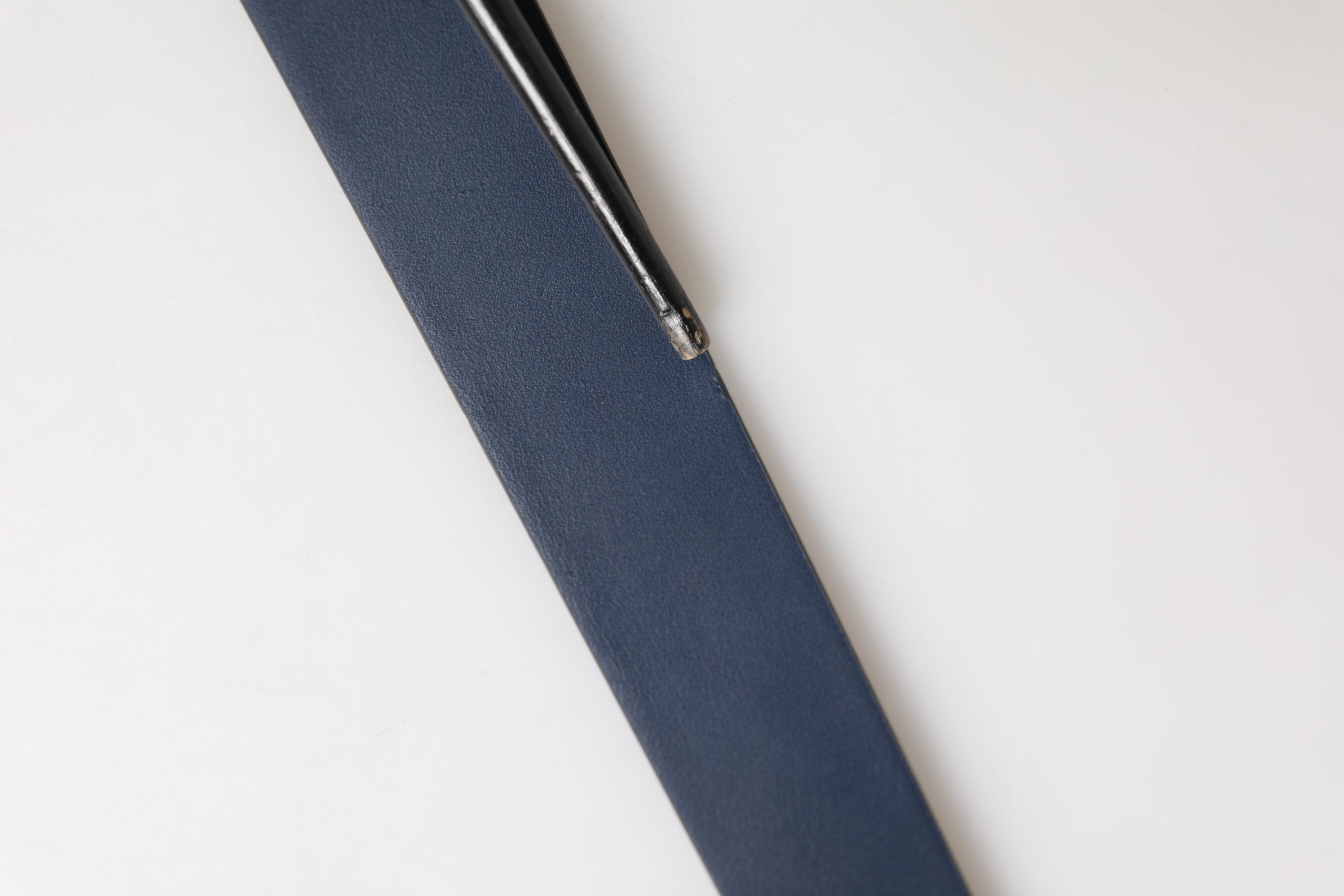 Dolce & Gabbana Men Blue Calf Leather Logo Metal Buckle Belt