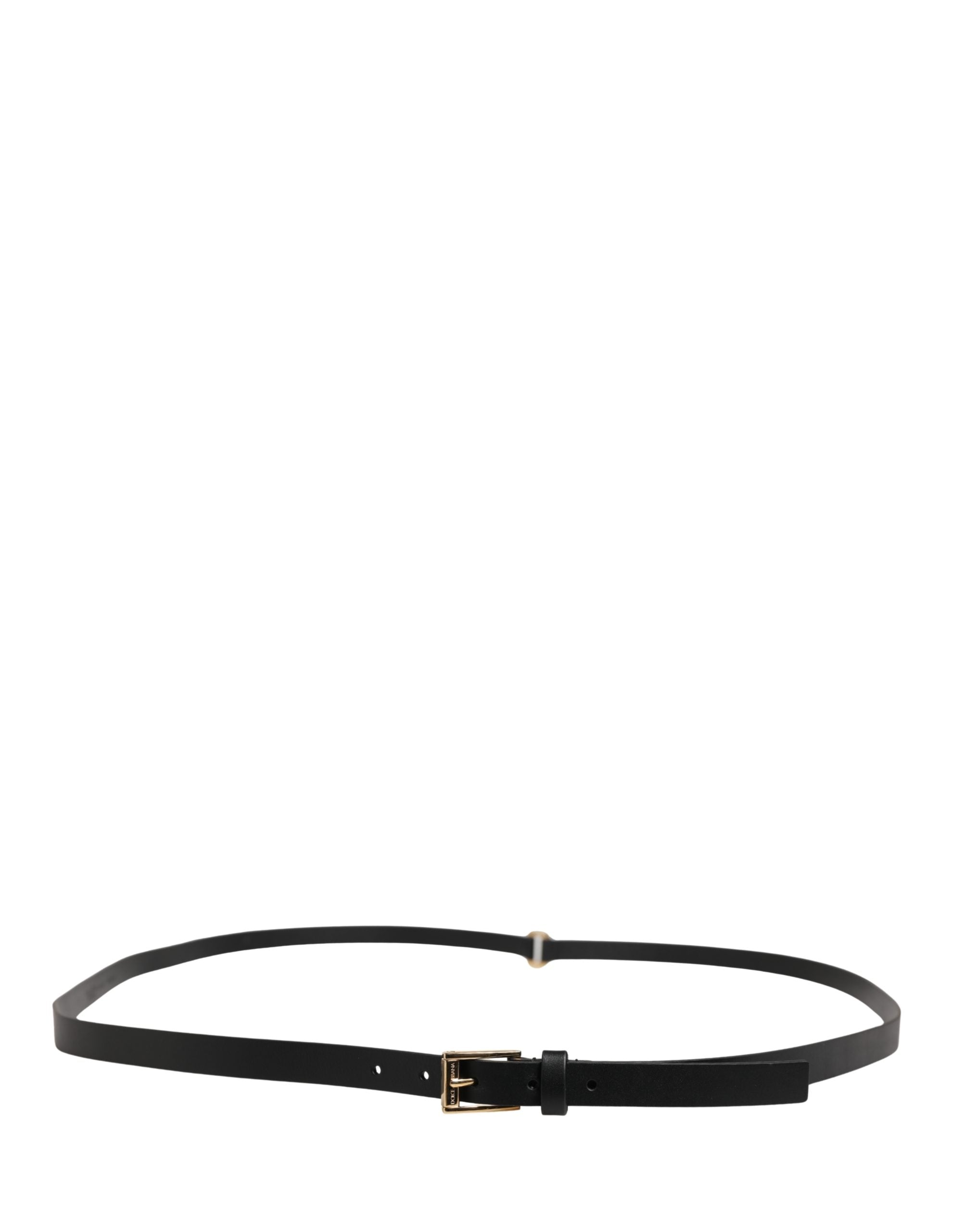 Dolce & Gabbana Men Black Leather Classic Metal Buckle Belt