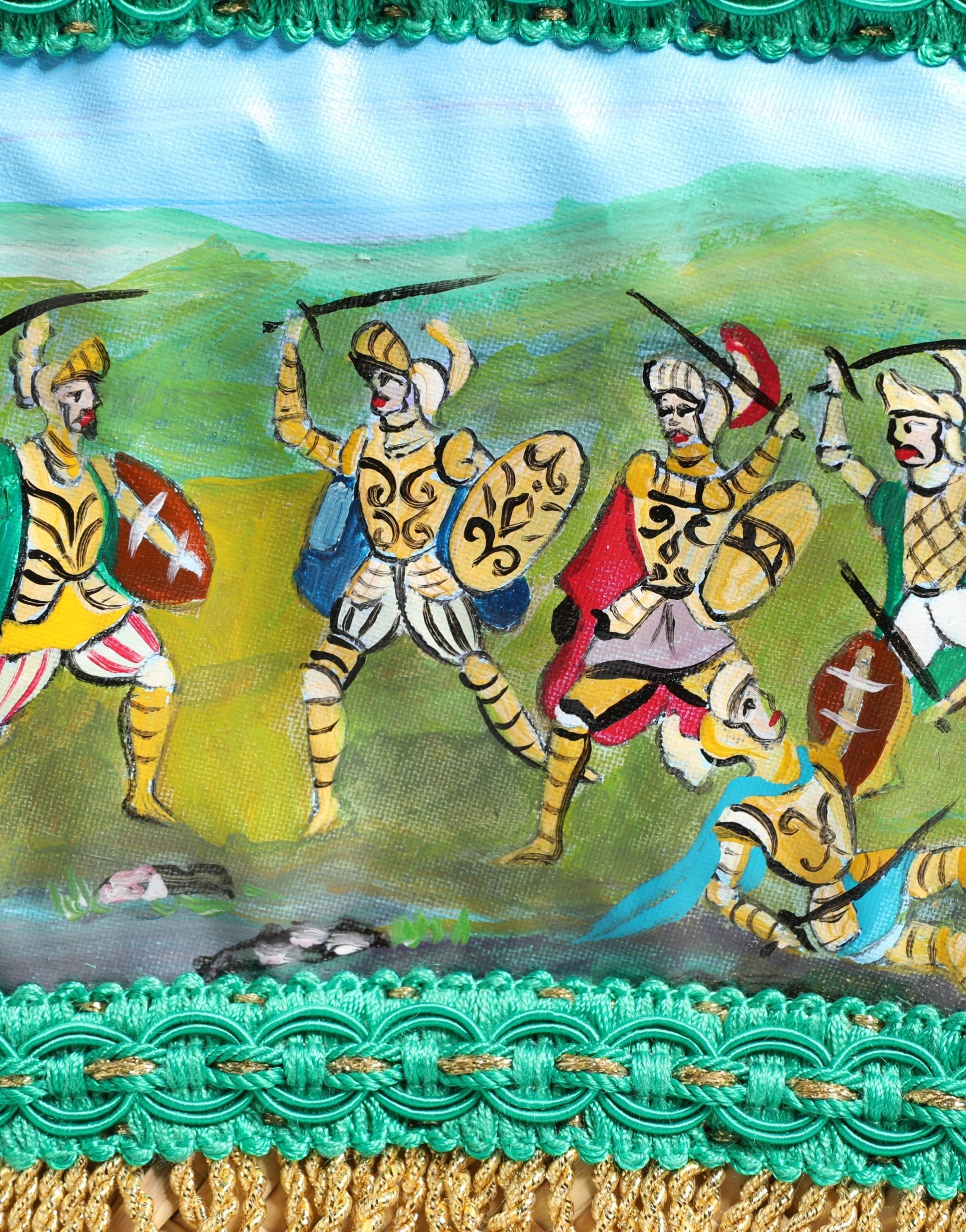 Dolce & Gabbana Multicolor Woven Straw Basket Embellished Sicily Bag