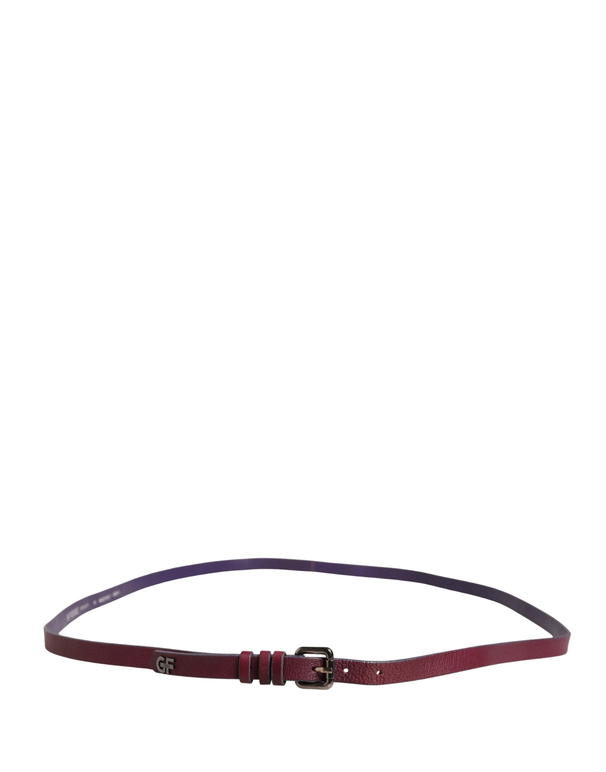 GF Ferre Maroon Leather Silver Metal Buckle Waist Women Belt