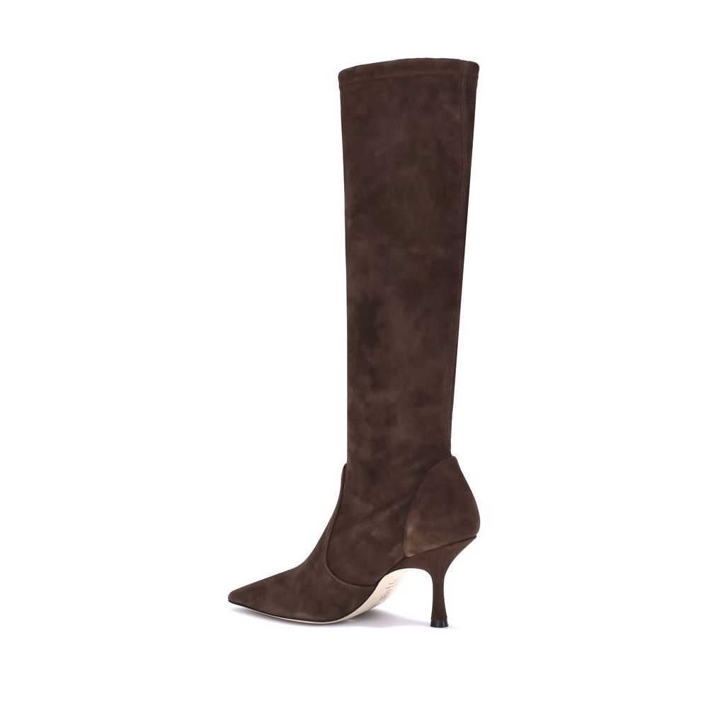 Stuart Weitzman Brown Calf Leather Bos Taurus Boots