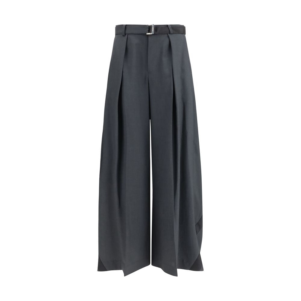 Sacai Gray Polyester Casual Pants