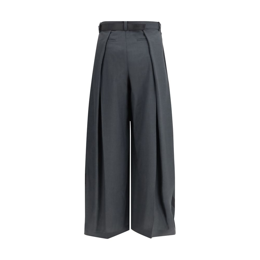 Sacai Gray Polyester Casual Pants