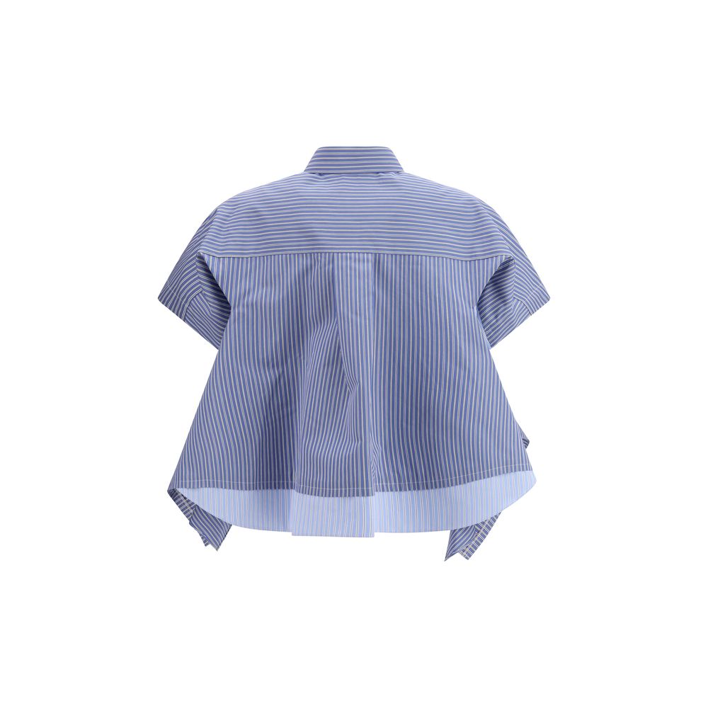 Sacai Blue Cotton Shortsleeve Shirt