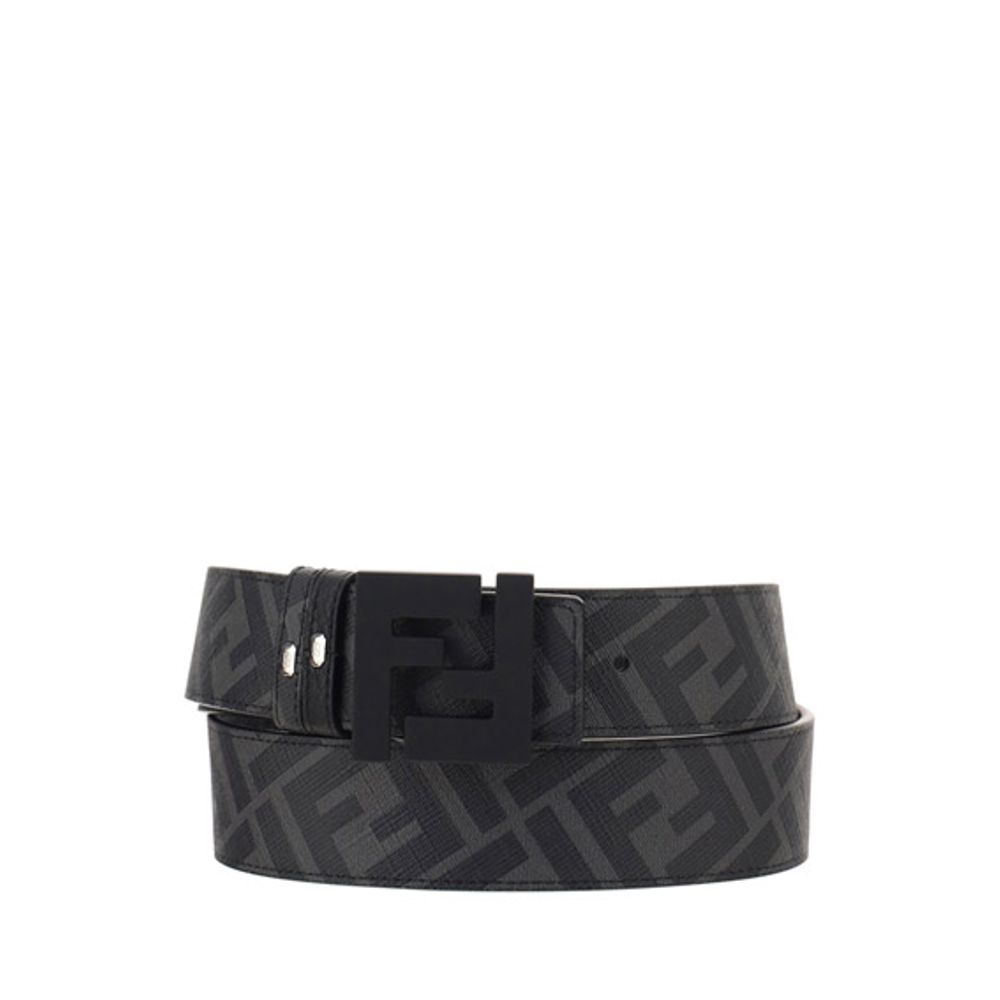 Fendi Black Calf Leather Bos Taurus Regular Belt