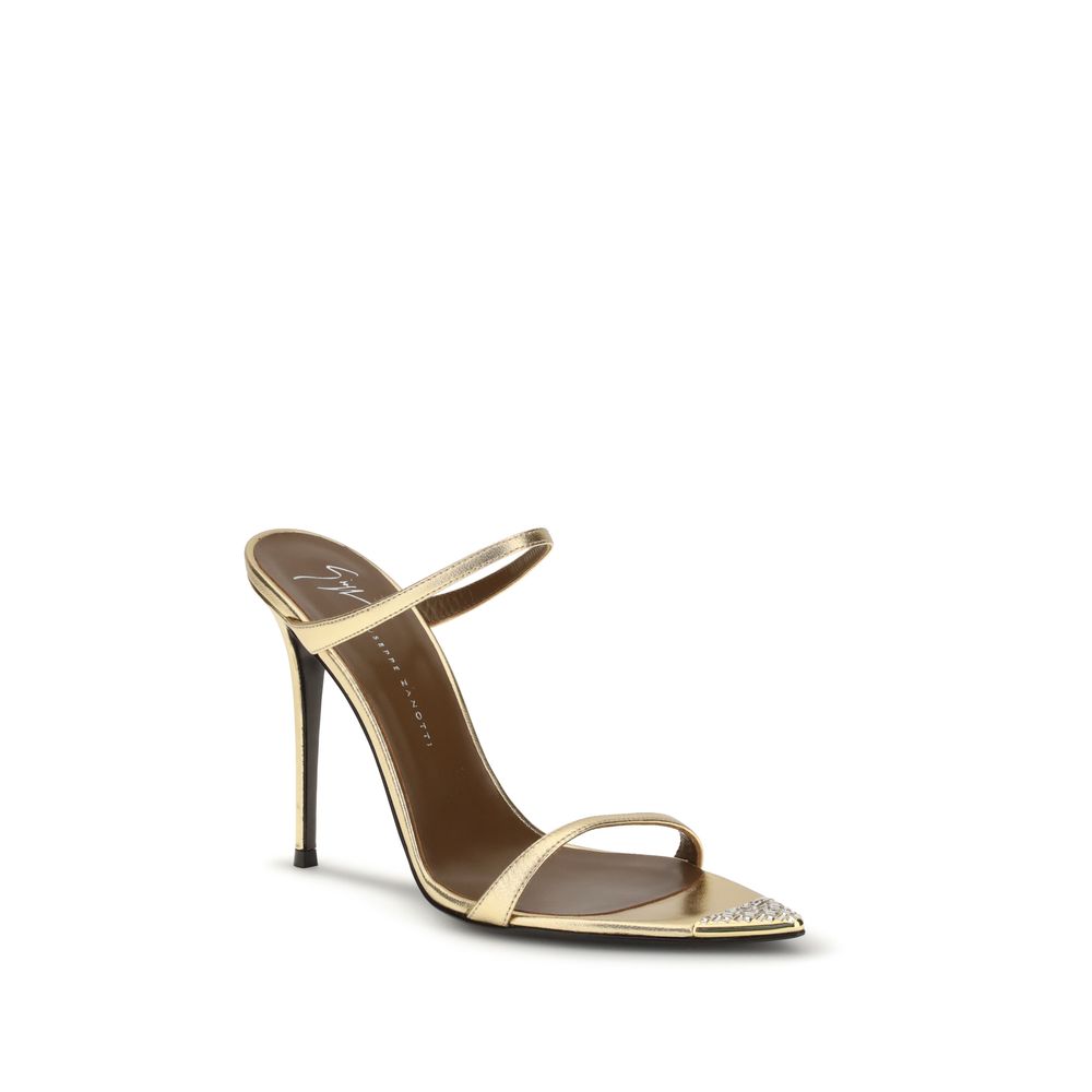 Giuseppe Zanotti Gold Leather Stiletto Heel Sandals